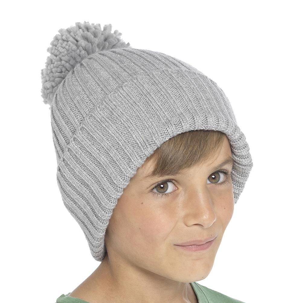 A2Z 4 Kids Girls Boys Hats Ribbed Bobble Pom Pom Beanie Winter Warm Cozy Caps