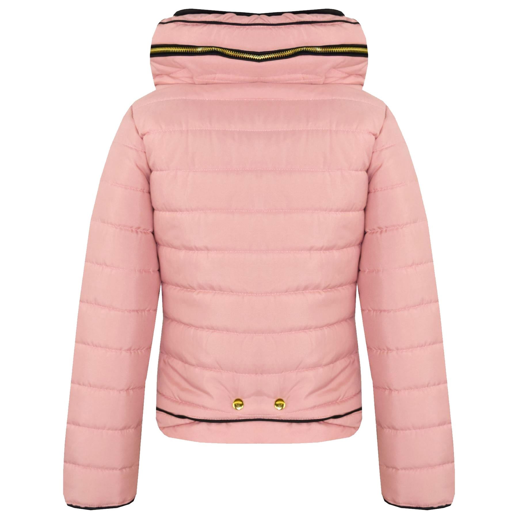 Girls Jacket Kids Padded Puffer Bubble Fur Collar Quilted Warm Thick Coats 3-13 Y