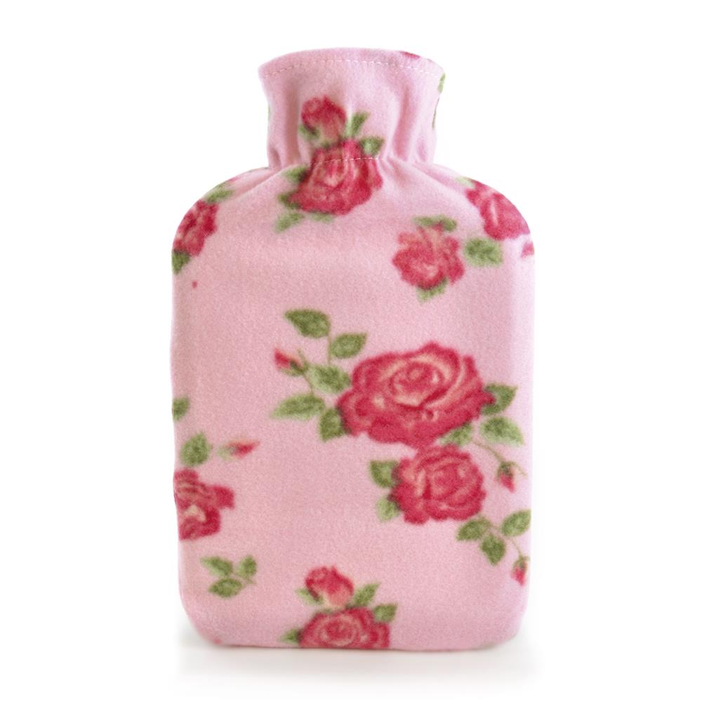 A2Z Hot Water Bottle Flowers Fleece Cover 2 Liter Bottles Bedtime Heat Therapy