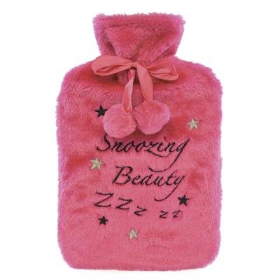 A2Z Hot Water Bottle 2 Litre Slogan Embroidered Fleece Cover For Pain Relief Bag