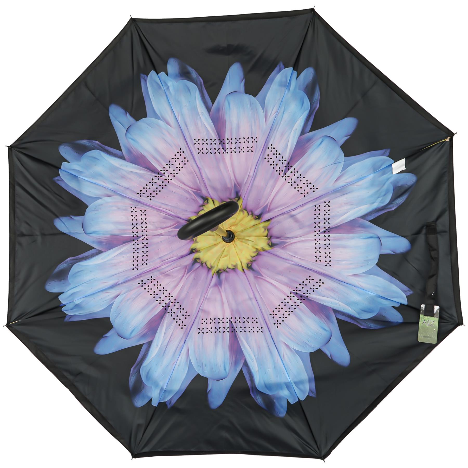 A2Z Women's Dual Layer Inverted Umbrella Reverse Open Folding Umbrella C Handle