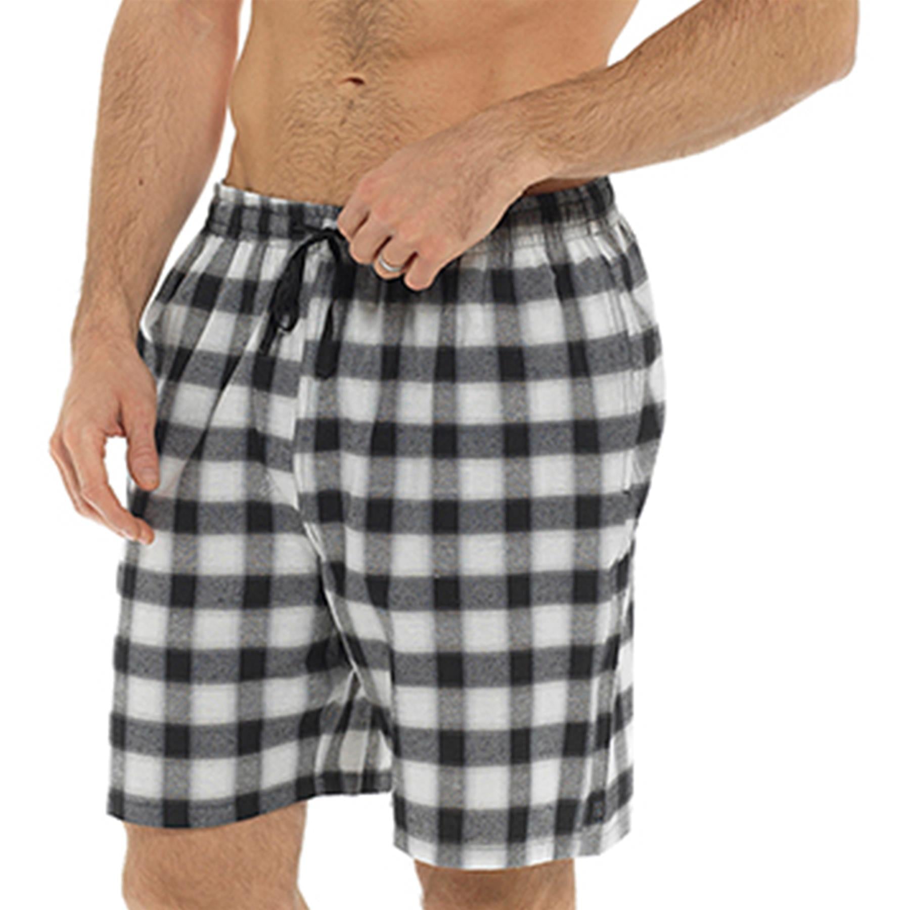 A2Z Mens Shorts Twins Pack Check Shorts Woven Pyjama Summer Beach Stretchy Short