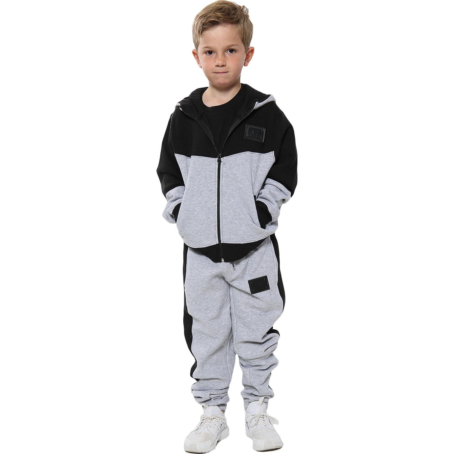 Boys Girls Tracksuit Fleece Hoodie Top Joggers Bottom Suit Set Age 2-13 years