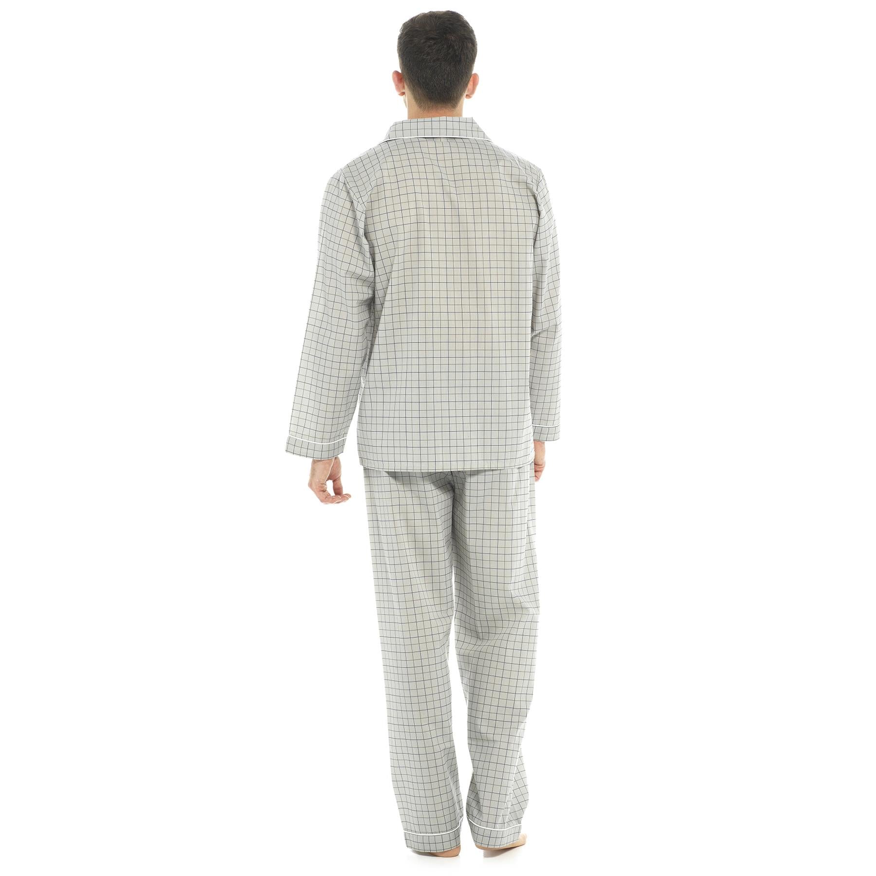 A2Z Mens Pyjama Traditional Poly Pyjama Sets Long Sleeve 2 Piece Pyjamas Top Set