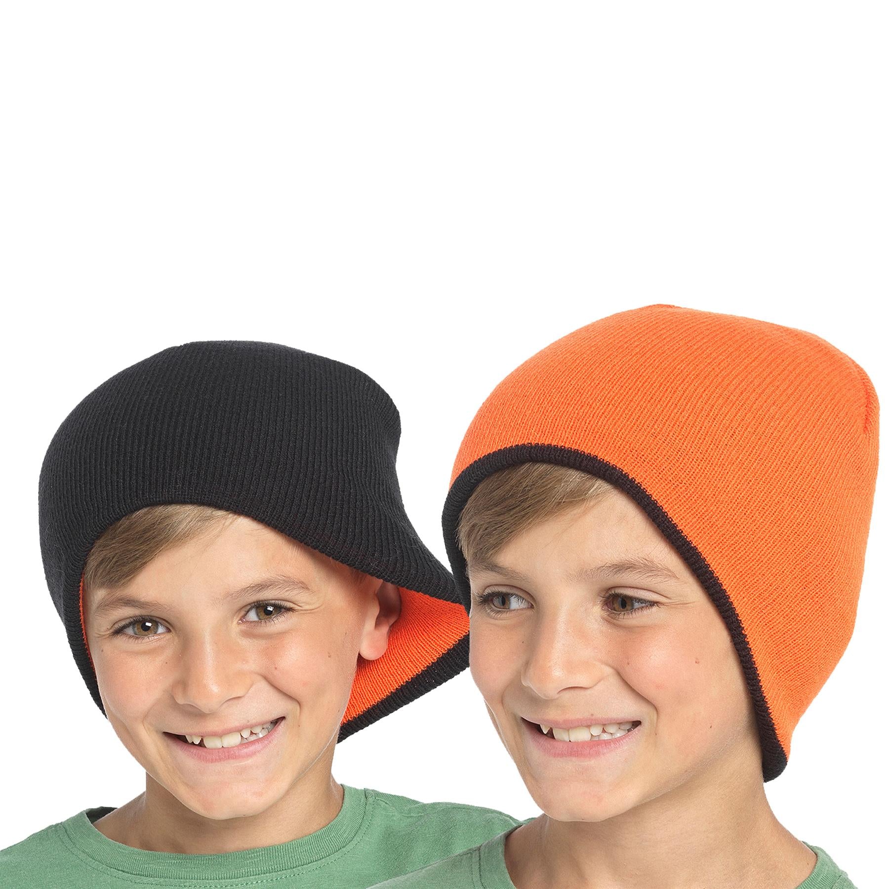 A2Z 4 Kids Boys Reversible Beanies Caps Fleece Warm Winter Stylish Casual Hat