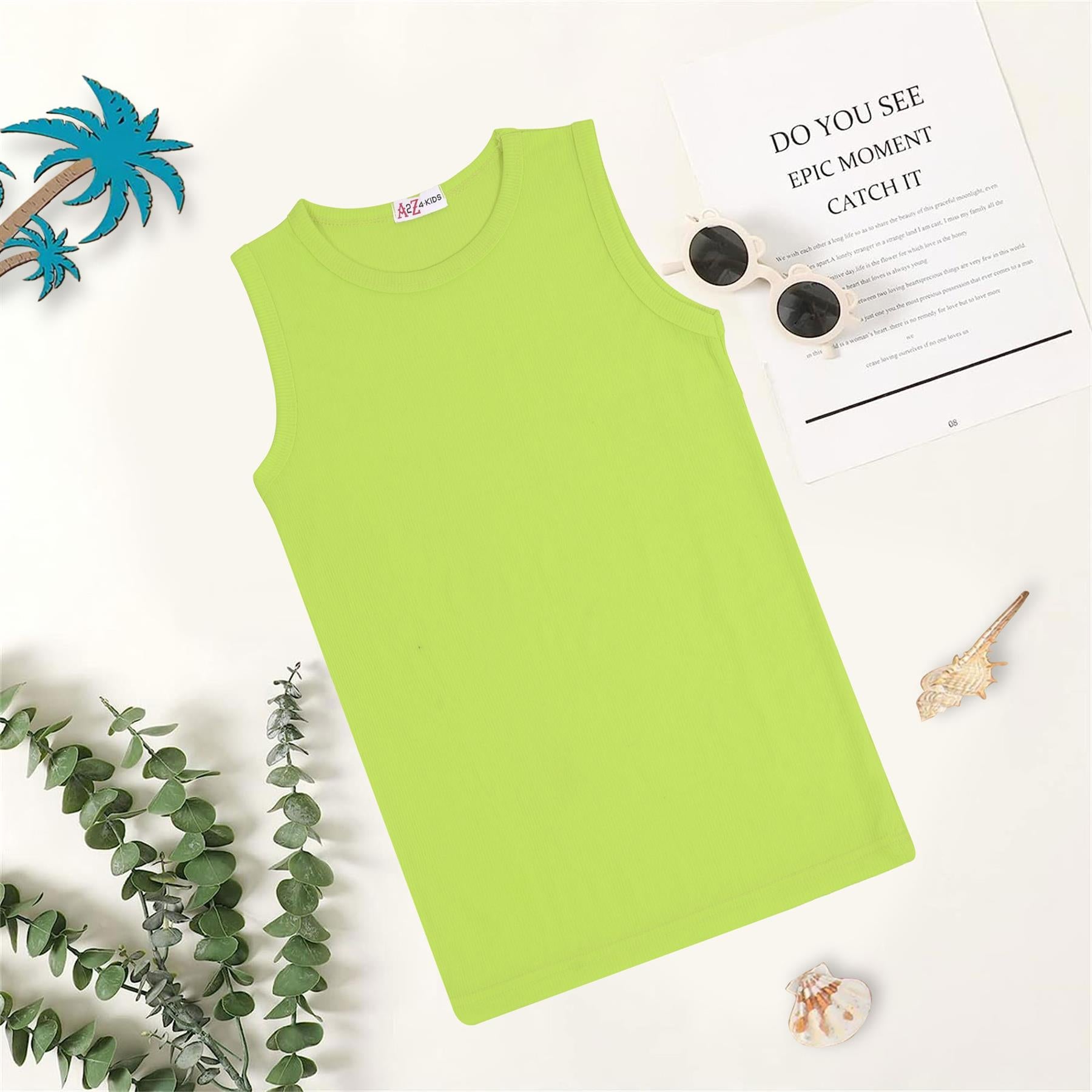 Kids Girls Boys Childrens Vest Top Tank Top Fitted 100% Rich Cotton 2-13 Years