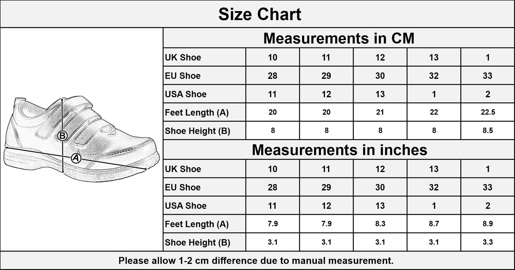 Kids Boys School Shoes Kids Formal Touch Straps Anti-Slip Sporty Trainers