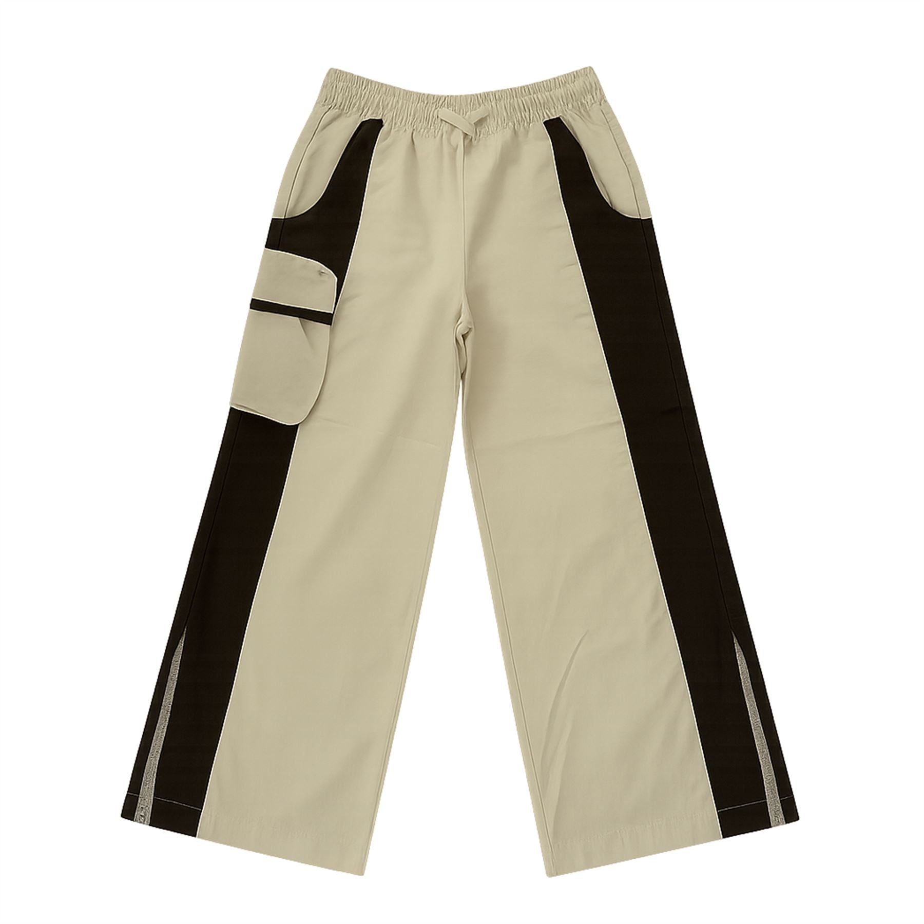 A2Z 4 Kids Girls Wide Leg Cargo Trousers Baggy Nylon Pants with Contrast Panels