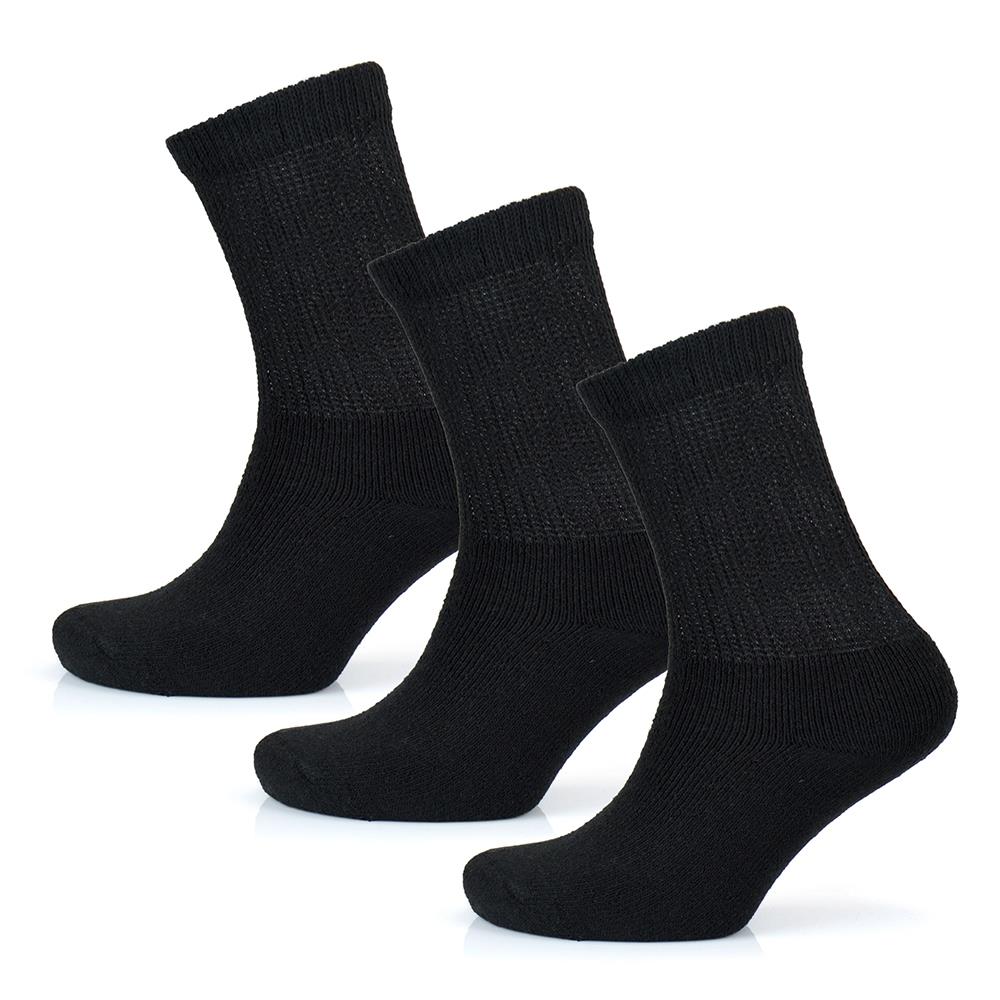 A2Z Women Diabetic Non-Elastic Comfortable 3 Pack Soft Extra Wide Top Grip Socks