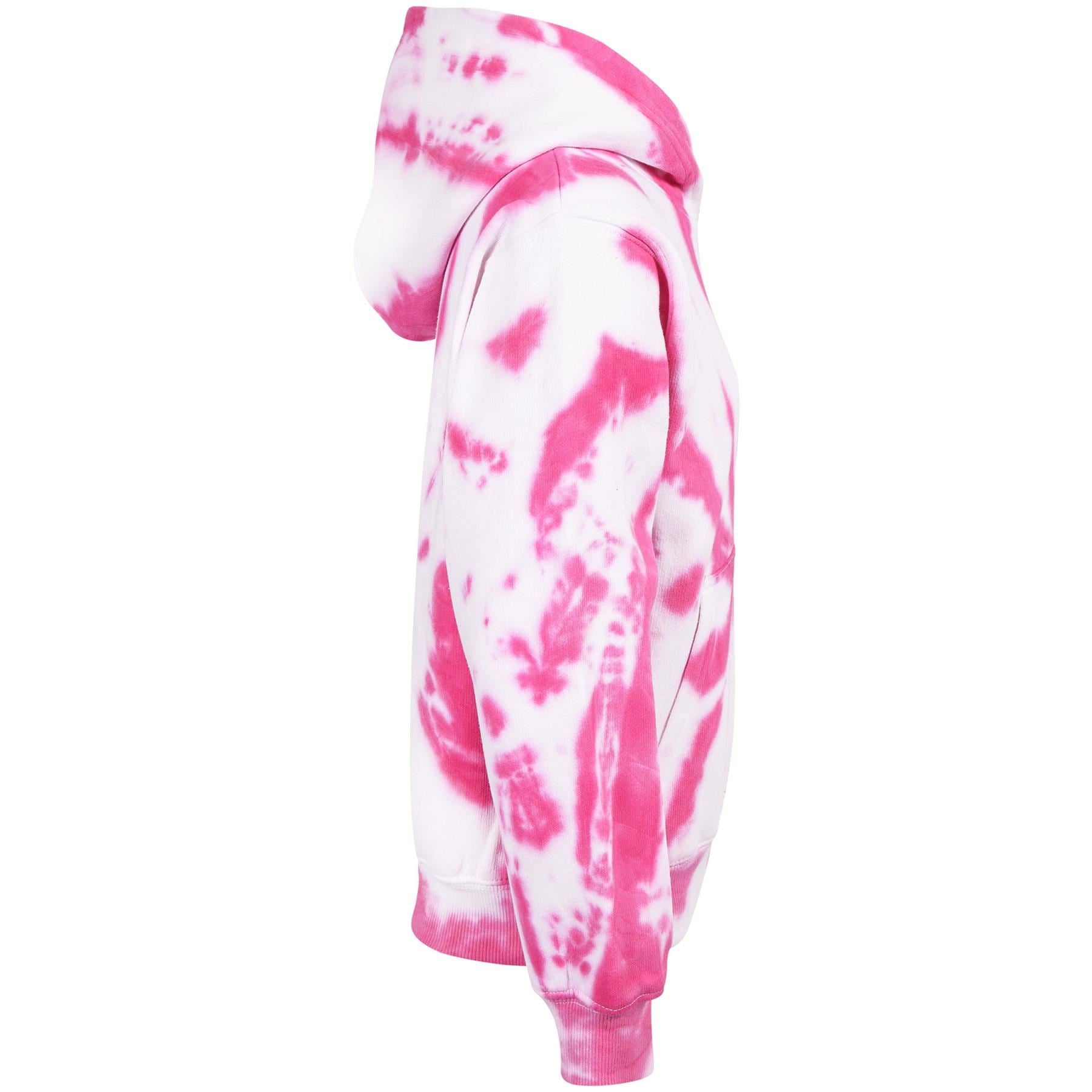 Kids Girls Sweat Shirt Tops Tie Dye Pink Hooded Jumpers Hoodies 5-13 Years