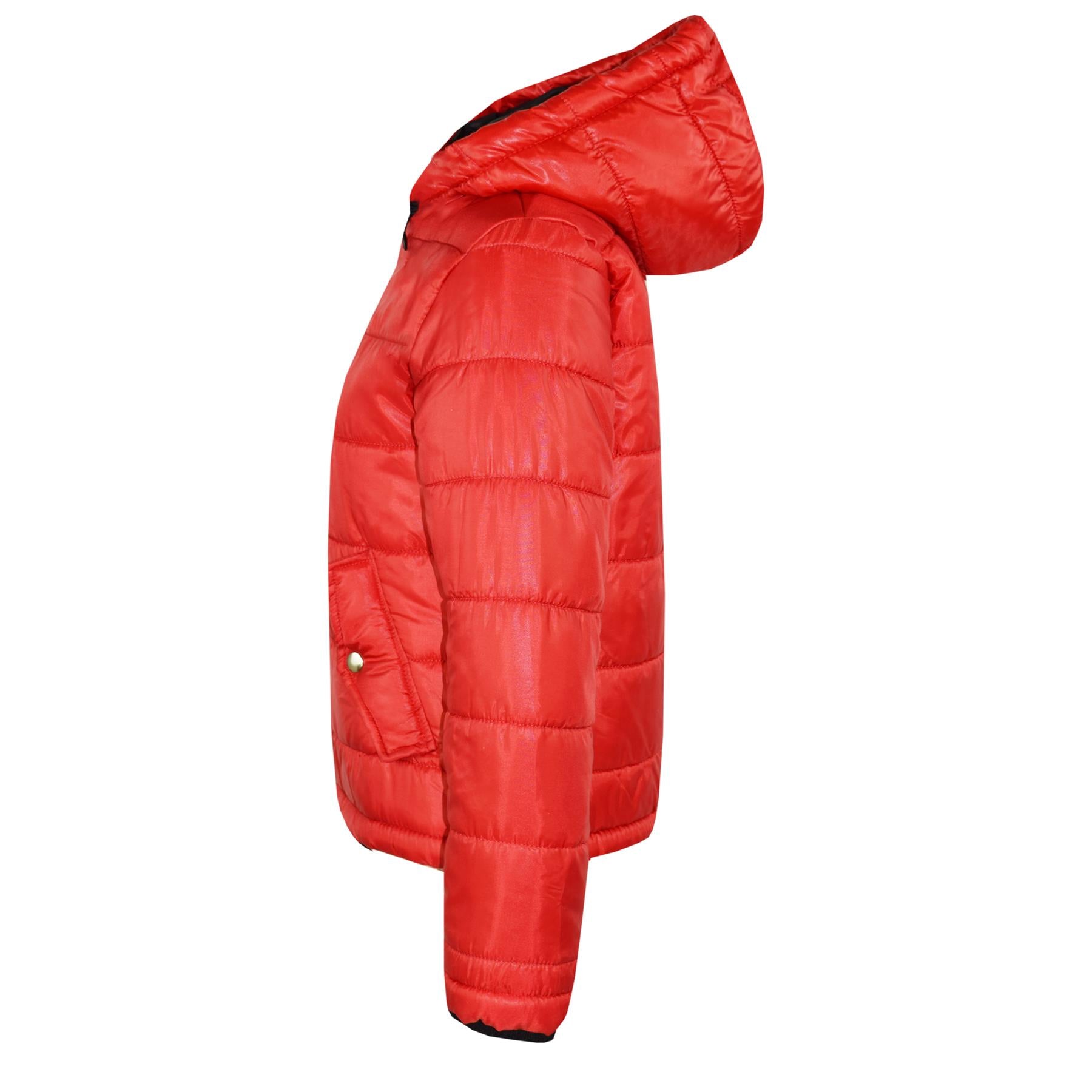 Kids Girls Red Bella Hooded Padded Jackets - Kids Clothing Store