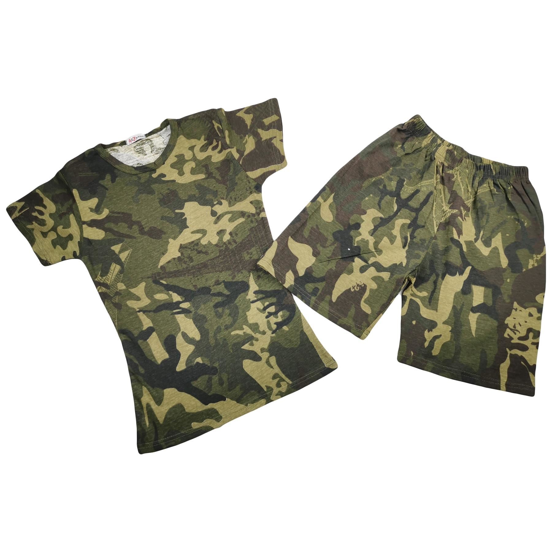 A2Z 4 Kids Girls T-shirt Top Shorts Set Camouflage 100% Cotton Short 2 Piece Set