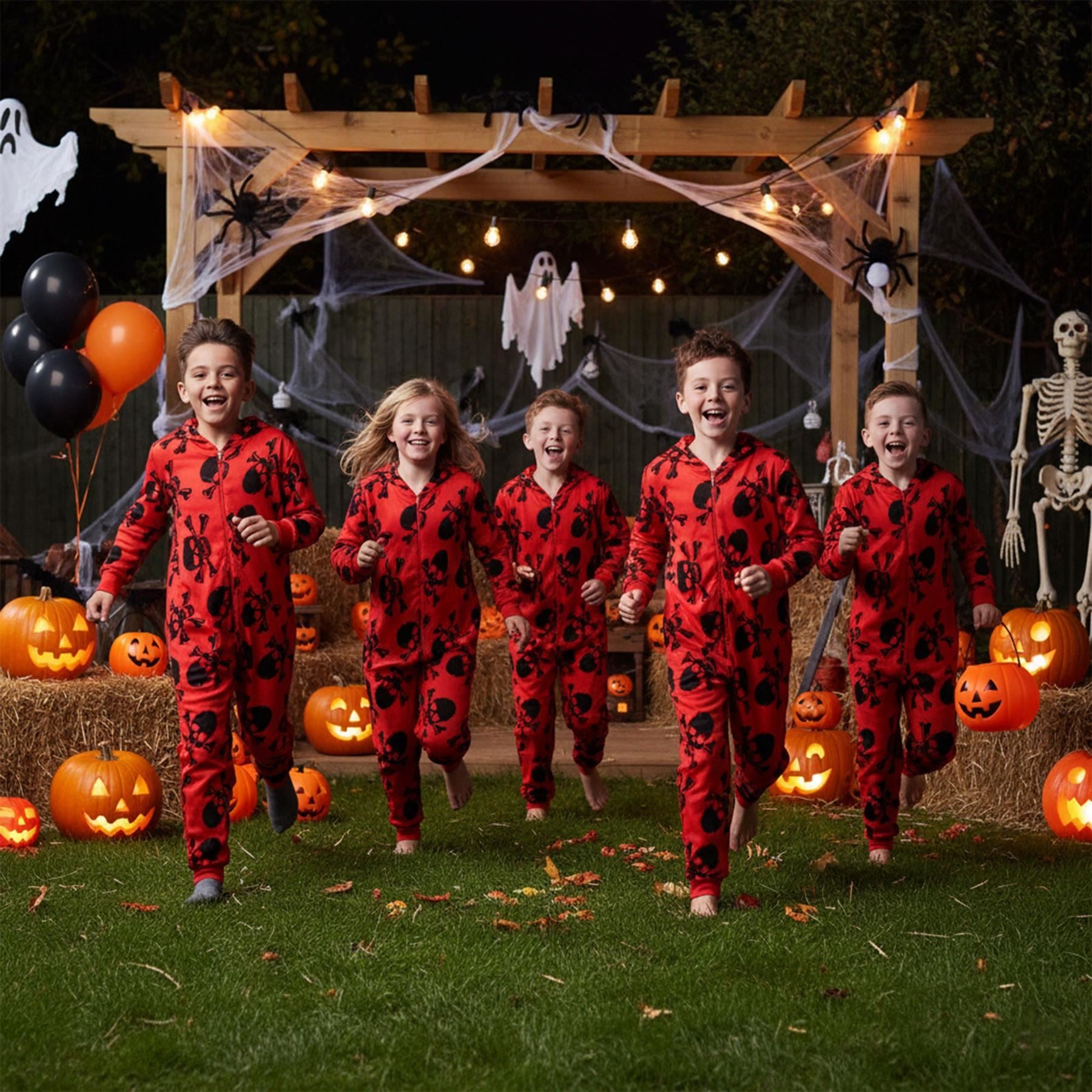 Kids Girls Boys One Piece Halloween Print Onesie