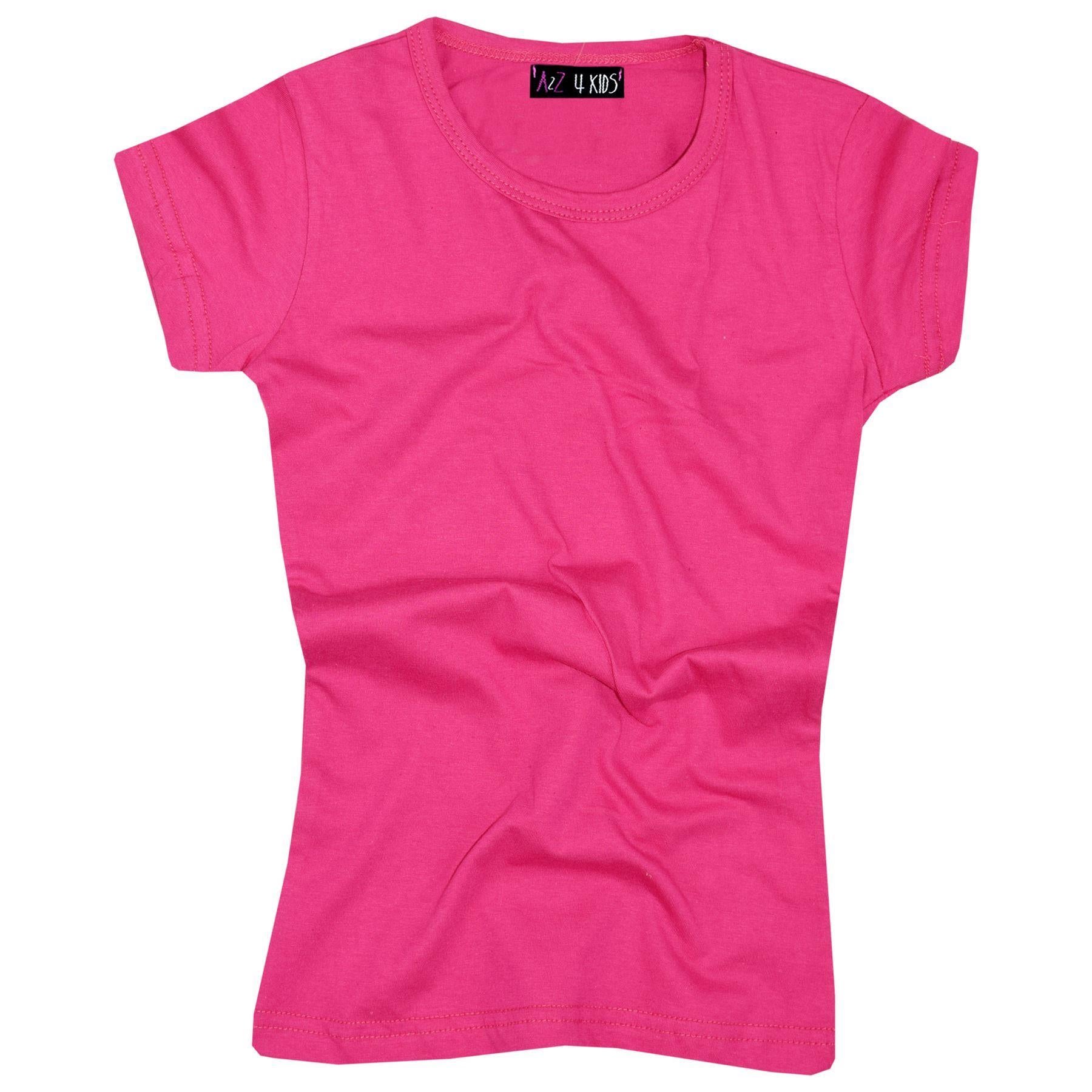 Girls 100% Cotton Plain School T Shirt