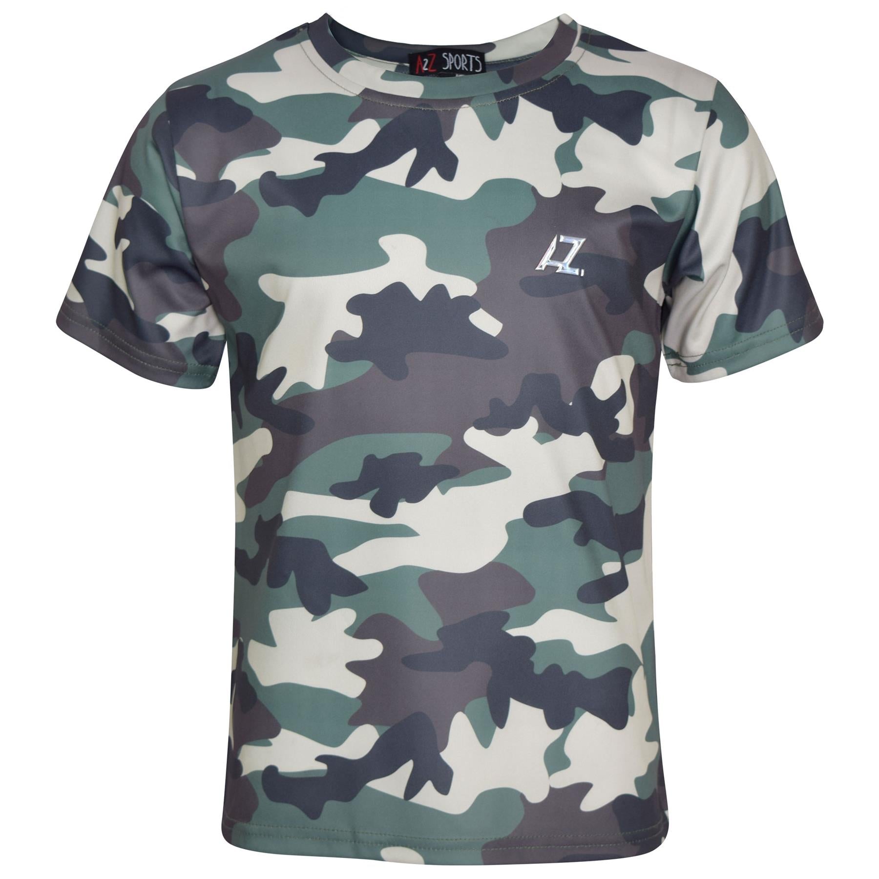 Kids Boys Active T Shirts Camouflage Sports Short Sleeves Summer Tops T-Shirts