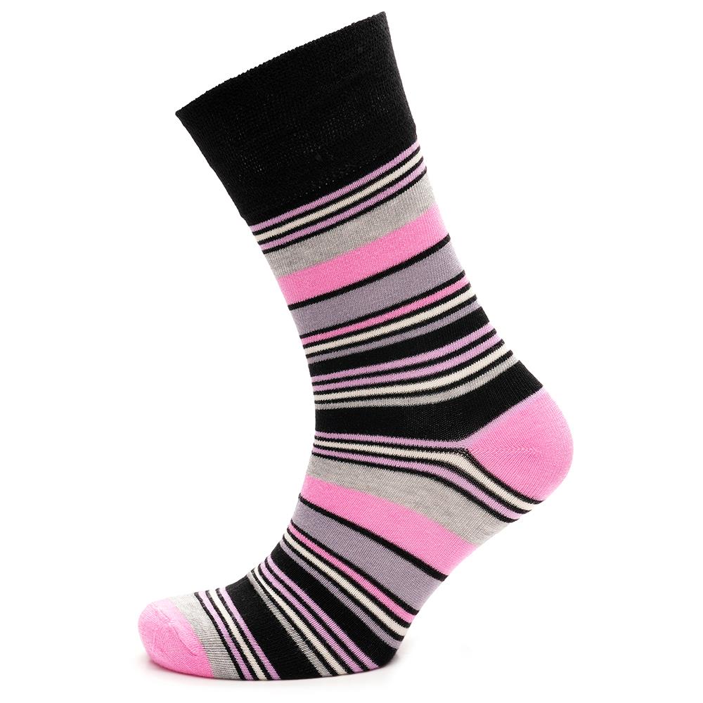 Ladies 3 Pack Bamboo Socks Non Elastic Heel & Toe Design Striped & Spotty Socks