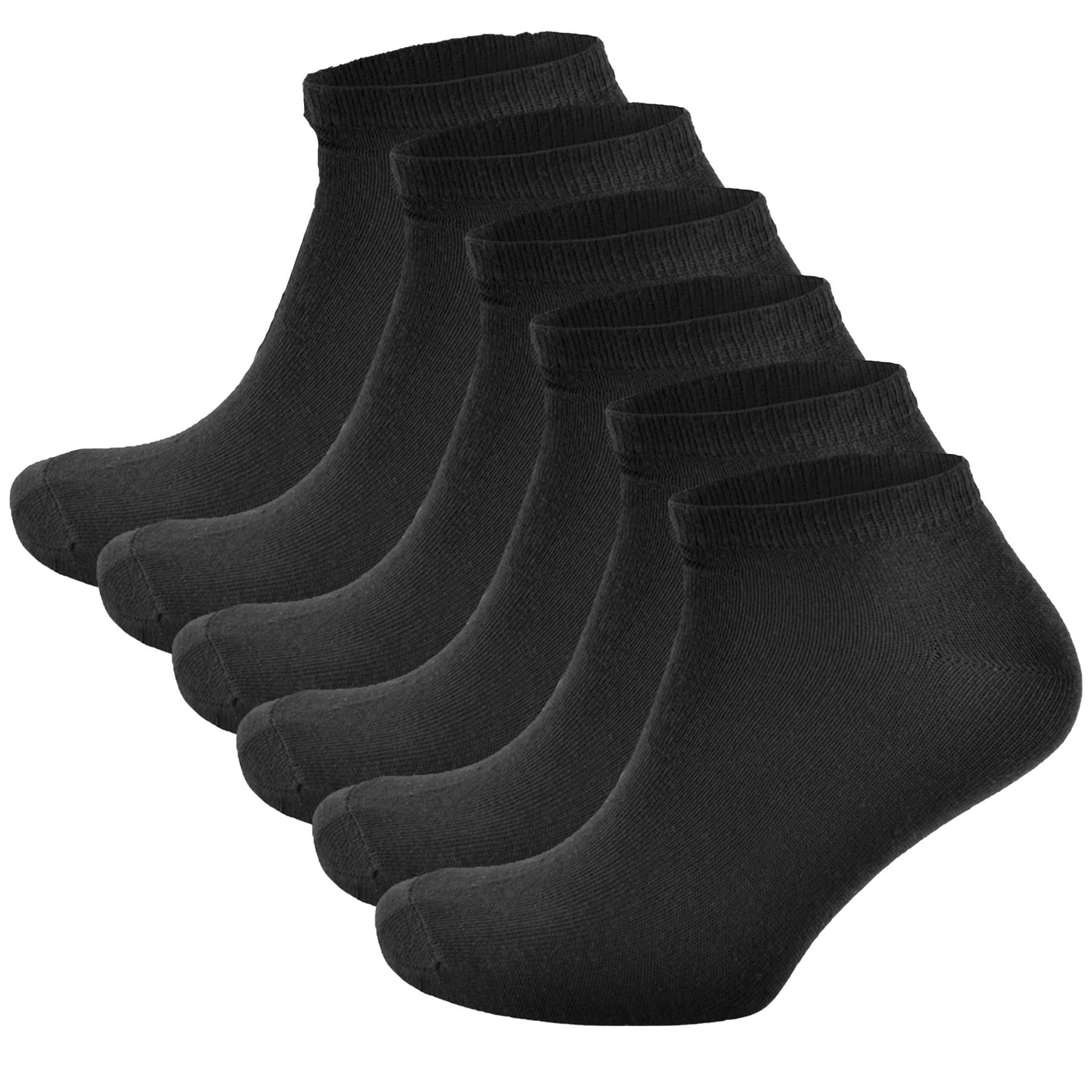 Essentials Wardrobe Mens Ankle Trainer Socks Low Cut Pack of 6 Socks