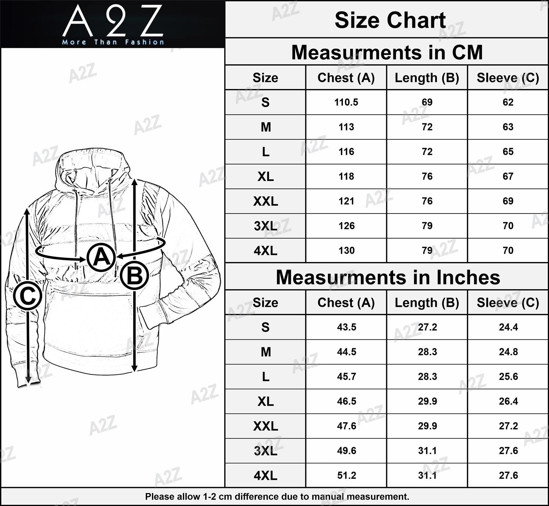 A2Z High Visibility Safety Zip Up Hoodie Workwear For Men's Small to 4XL