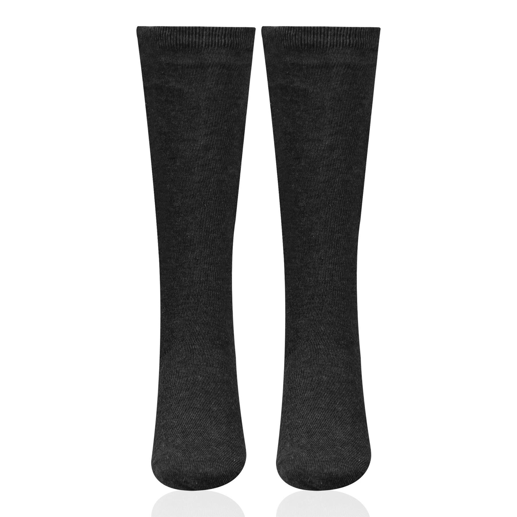 Kids Girls Plain Knee High Socks Pack of 3 Comfortable School Cotton Socks