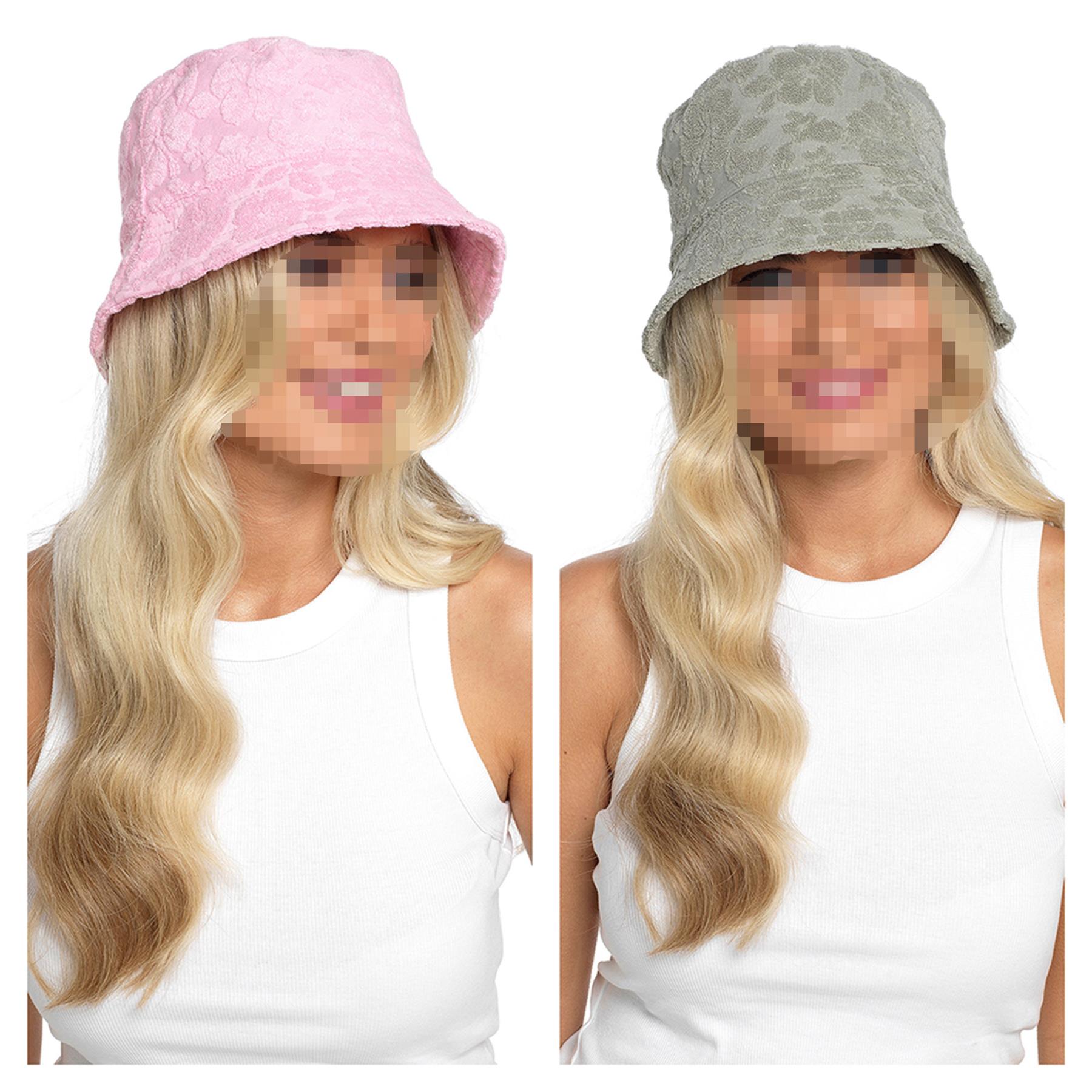 Womens Embossed Textured Bucket Hat Summer Sun Hat UV Protection For Camping