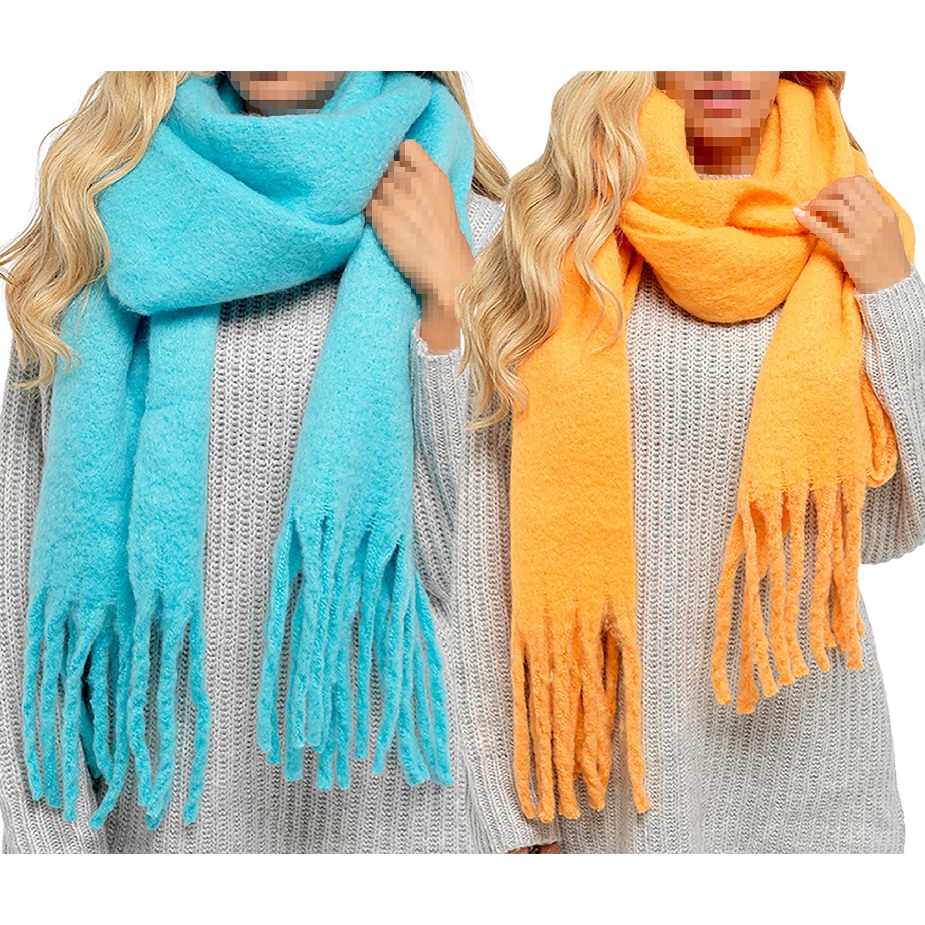 A2Z Ladies Winter Scarf Chunky Scarfs Cashmere Feel Tassel Brushed Blanket Scarf