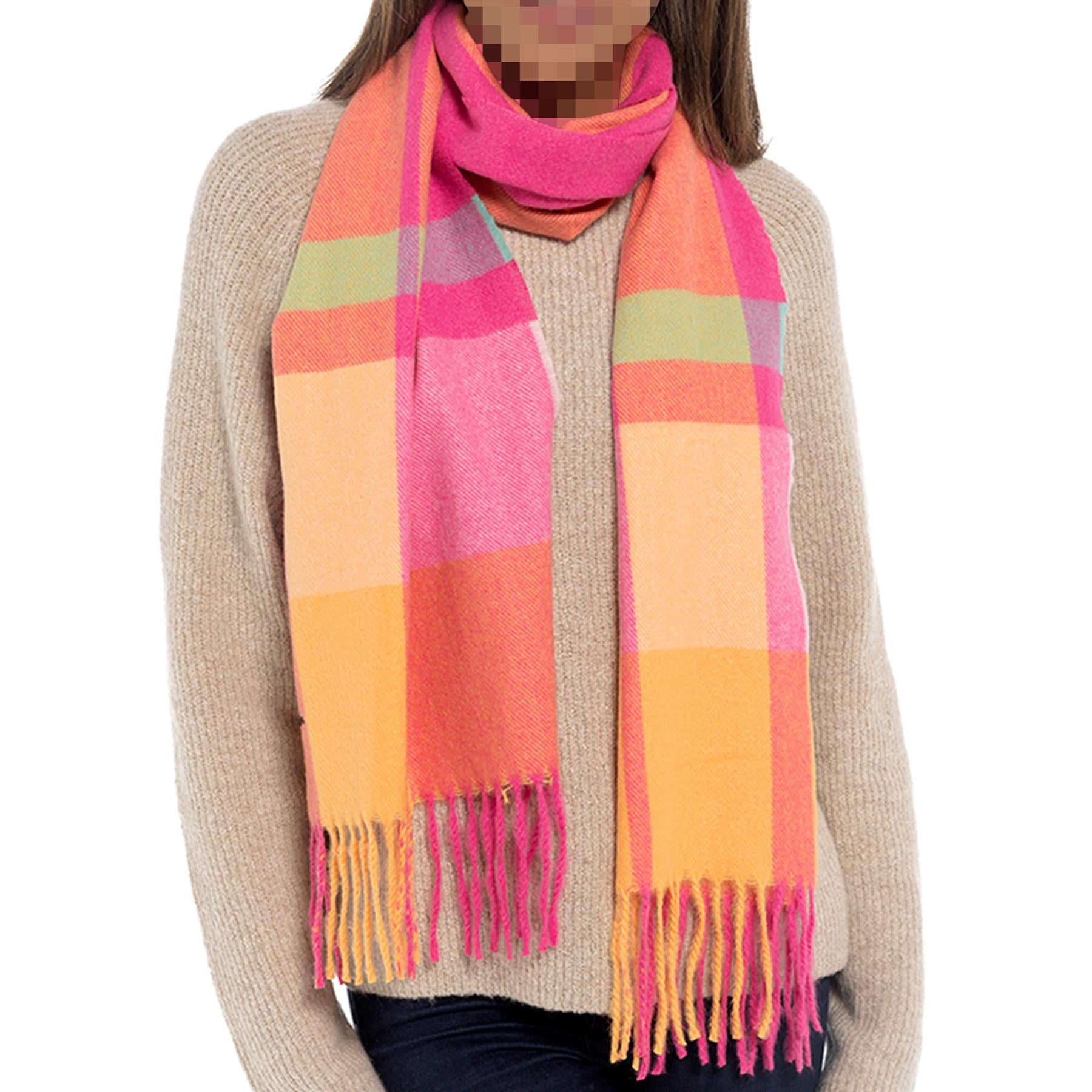 A2Z Ladies Check Scarf with Tassels Cashmere Muffler For Cold Weather Scarve