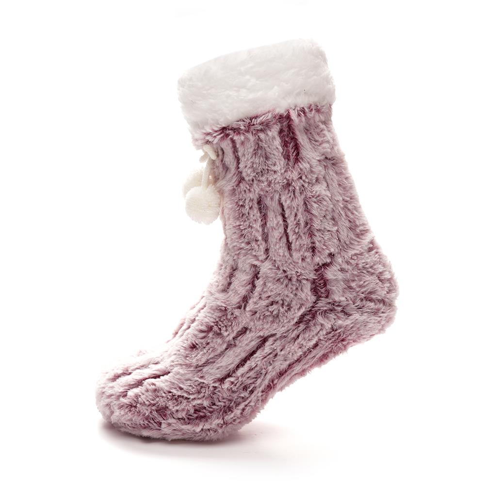 A2Z Ladies Furry Loung Socks Sherpa Lining Pompom Comfort Soft Fuzzy Socks