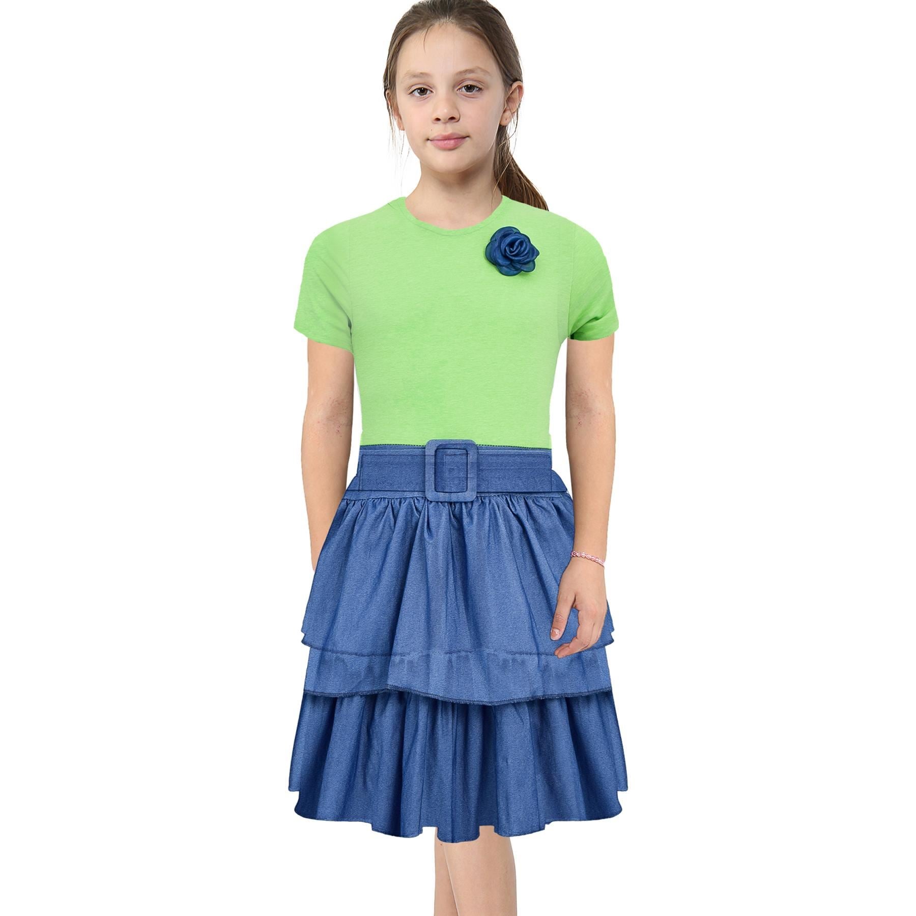 Kids Girls Summer Dress Casual Ruffle Party Dress