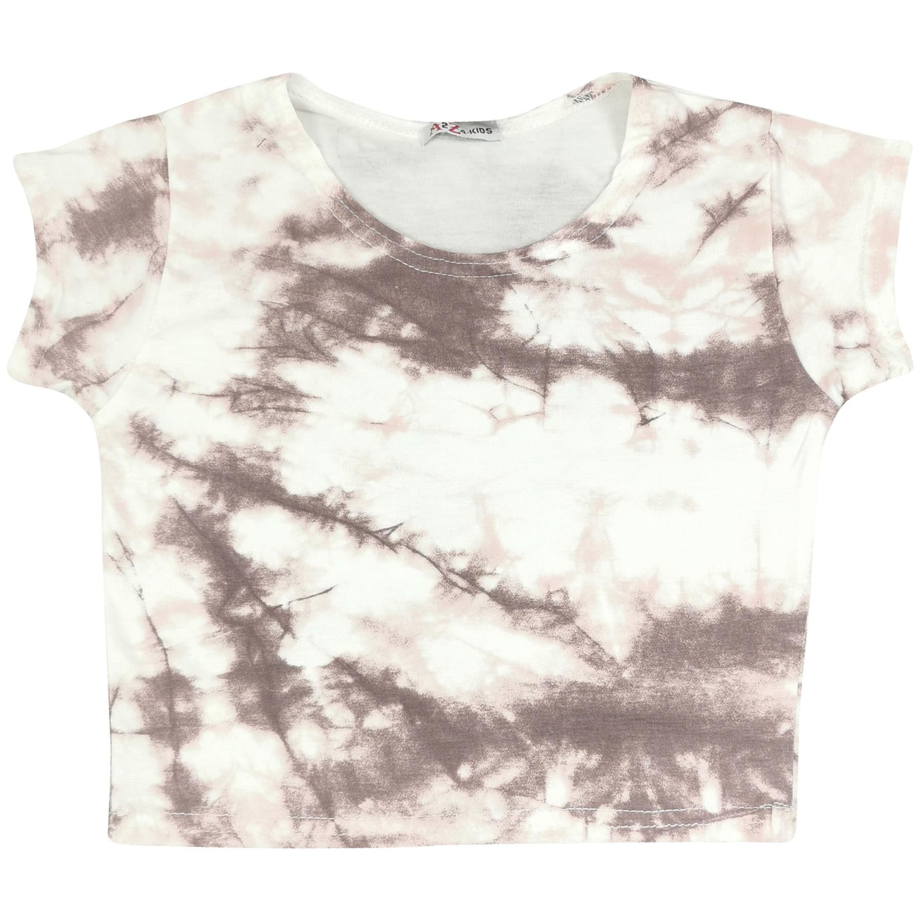 Kids Girls Tops Tie Dye Print Stylish Fashion Trendy T Shirt Crop Top 5-13 Year