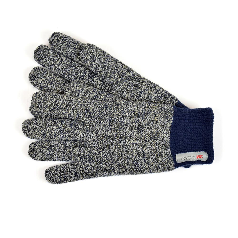 Mens Thinsulate Gloves Winter Warm Soft Gloves Mens Fleece Lined Knitted Mittens