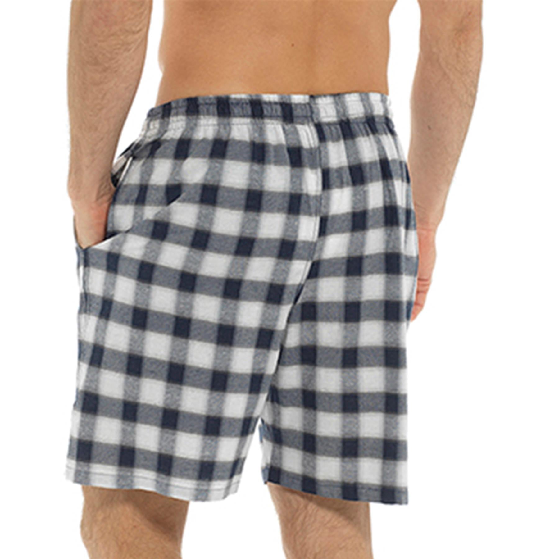 A2Z Mens Shorts Twins Pack Check Shorts Woven Pyjama Summer Beach Stretchy Short