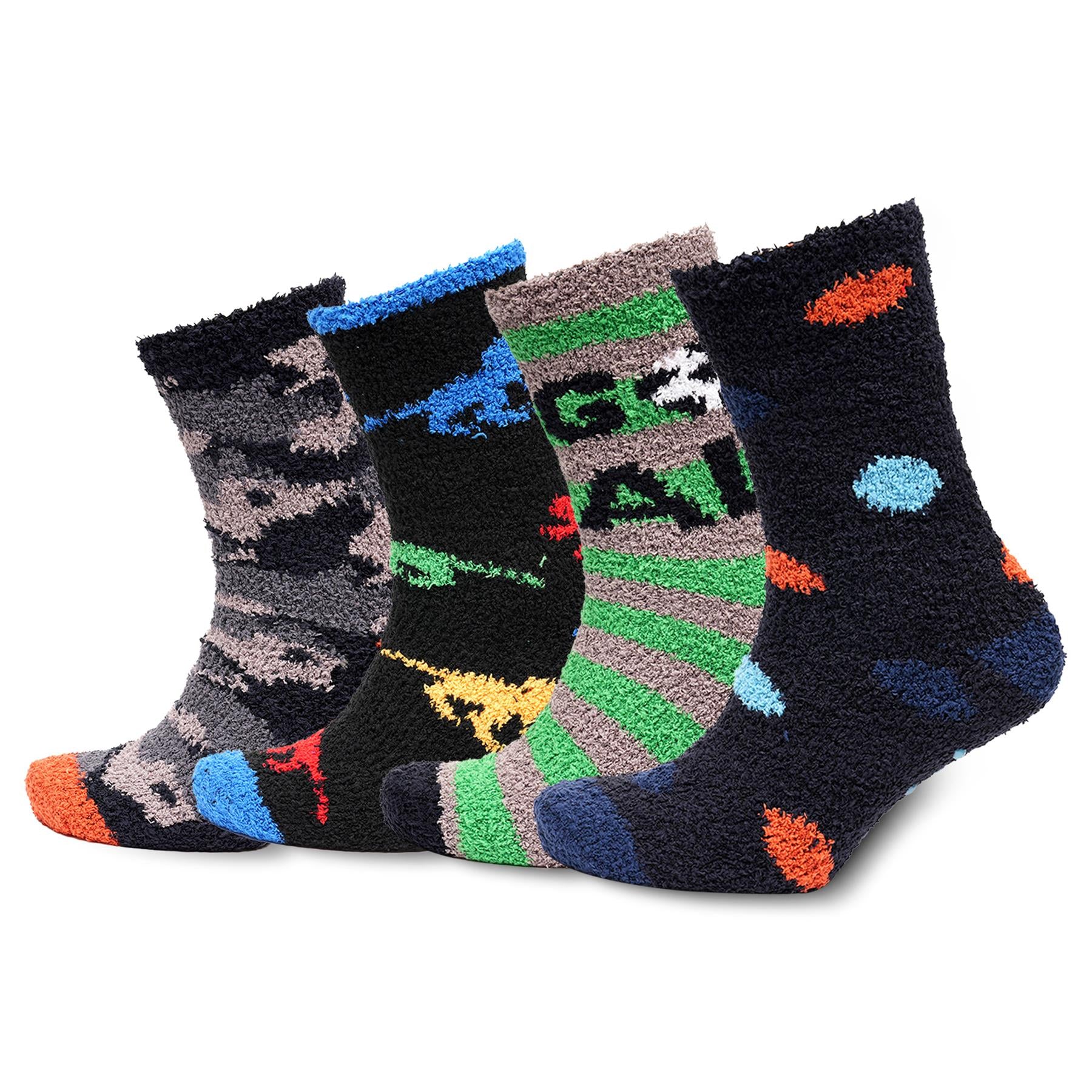 A2Z 4 Pack Mens Multipack Cosy Grip Socks Non-Slip Comfortable For Daily Wear