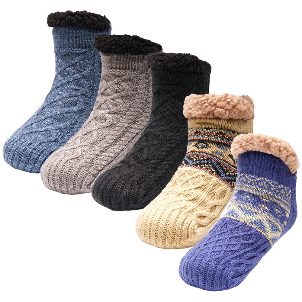 Fluffy Slipper Socks Sherpa Fleece Lining Warm Bed Slipper Socks One Size 7-11UK