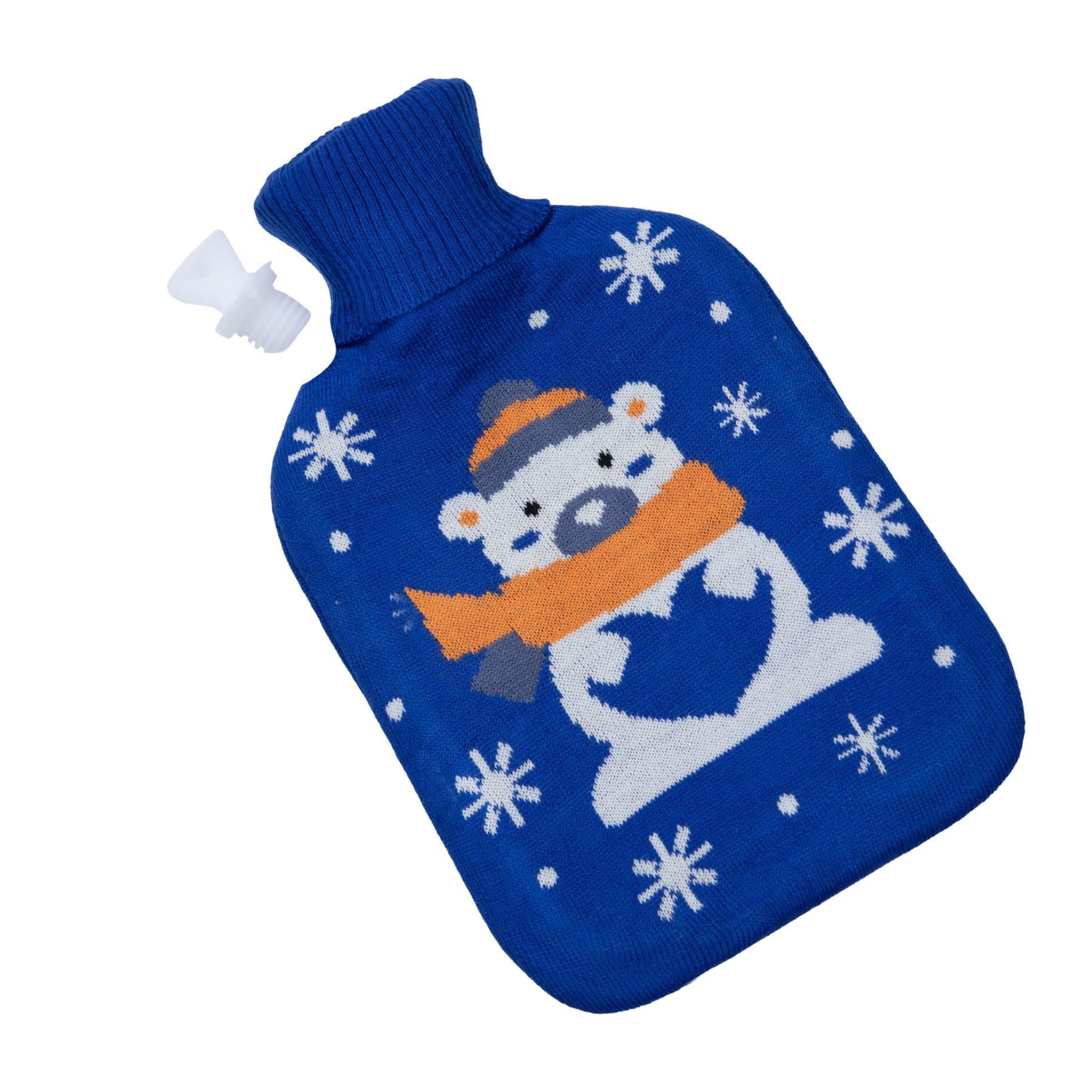 A2Z 2 Pack Hot Water Bottles Christmas Novelty 2L Fleece Cover Heat Therapy