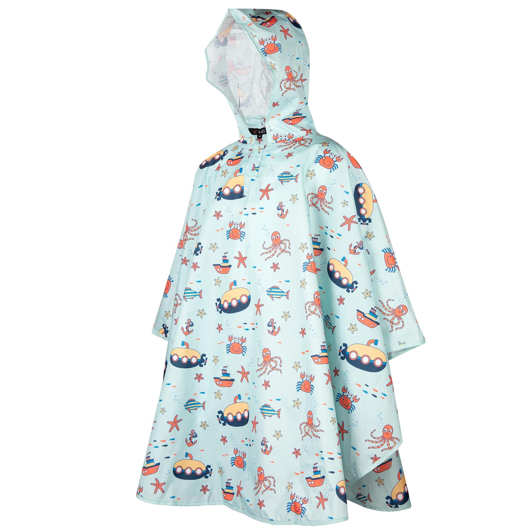 Kids Girls Boys Waterproof Hooded Rain Poncho Lightweight Reusable Raincoat