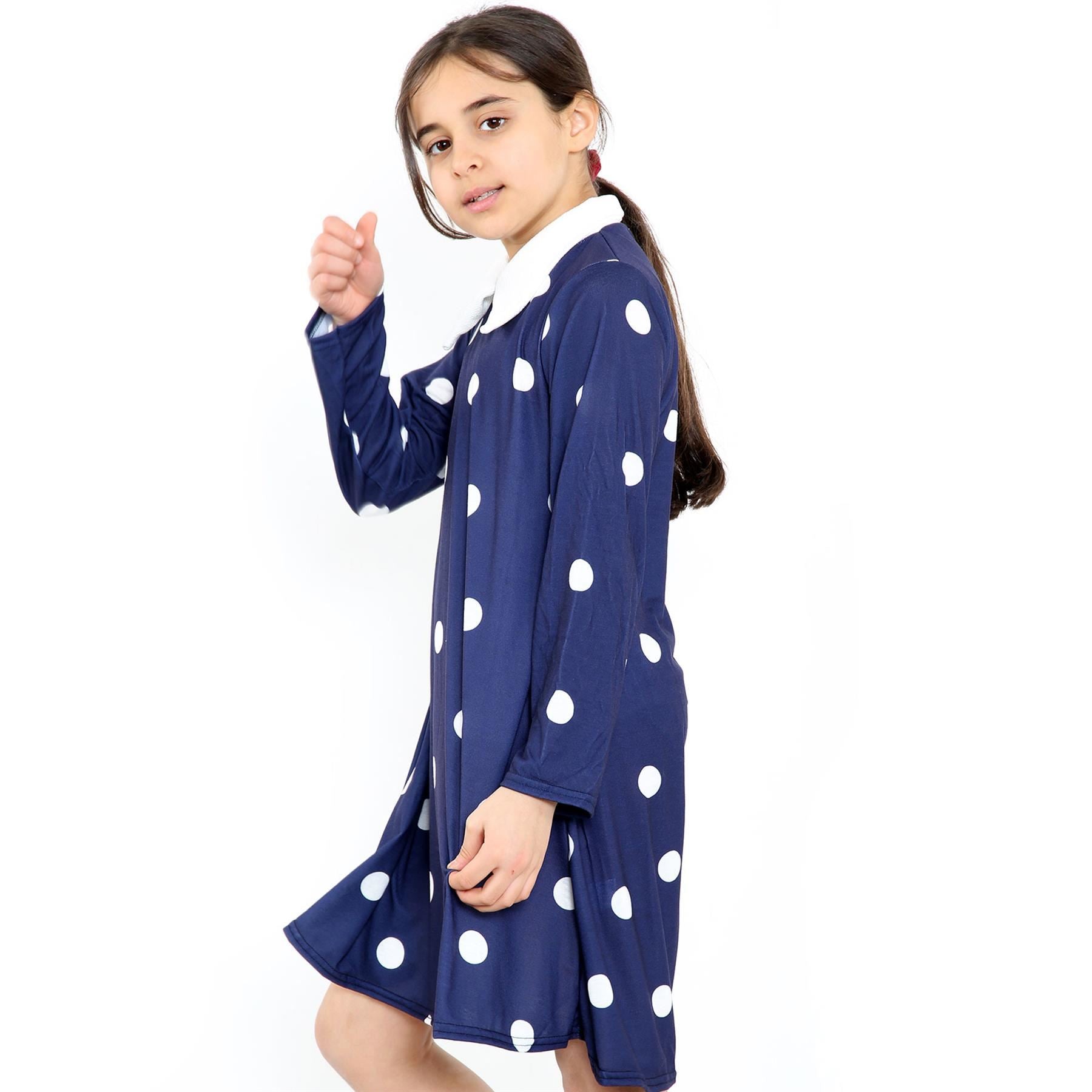 Kids Girls Swing Dress Peter Pan Collar Camouflage Print Flared Skater Dresses