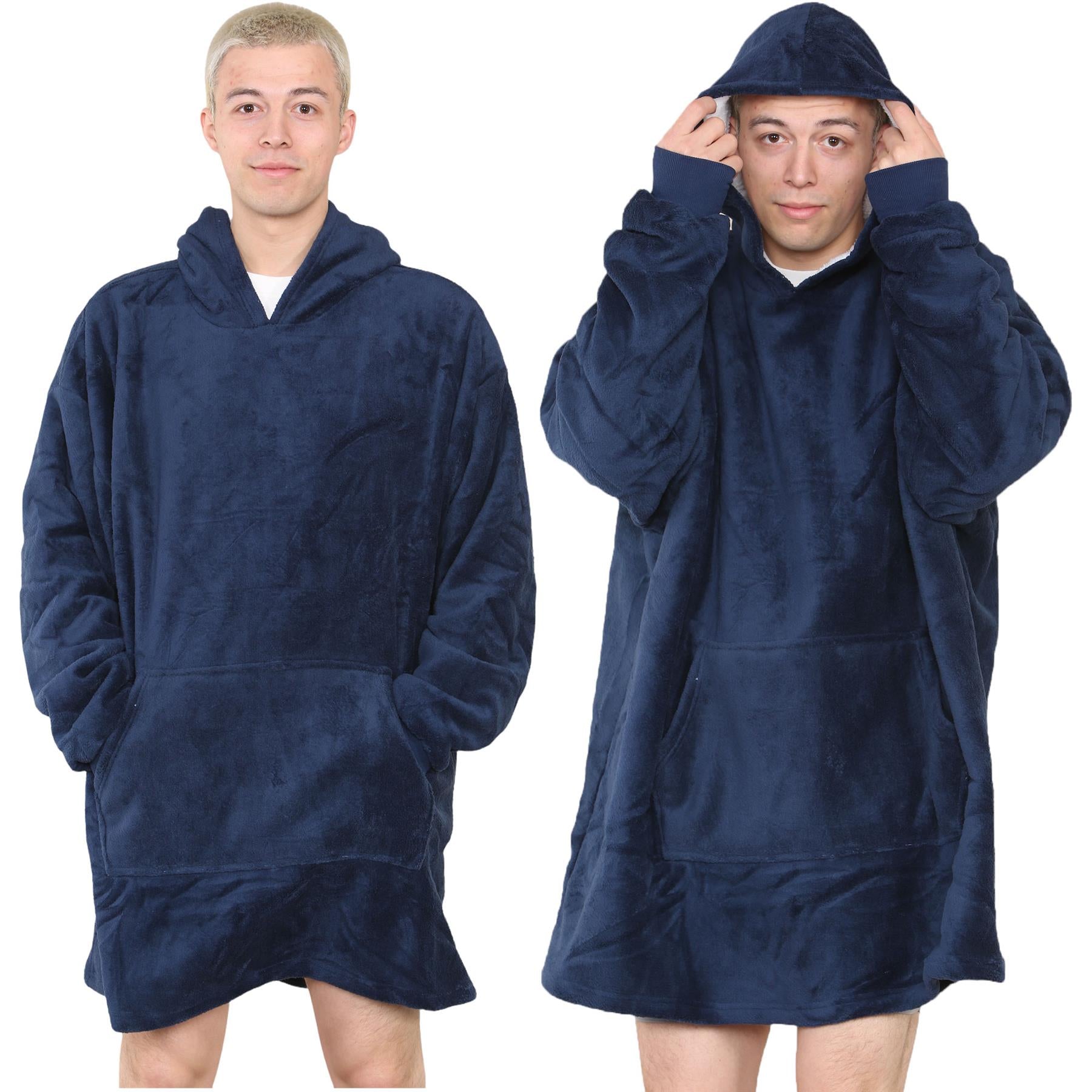 Unisex Oversized Hoodie Snuggle with Plush Sherpa Fleece Lining For Men & Women