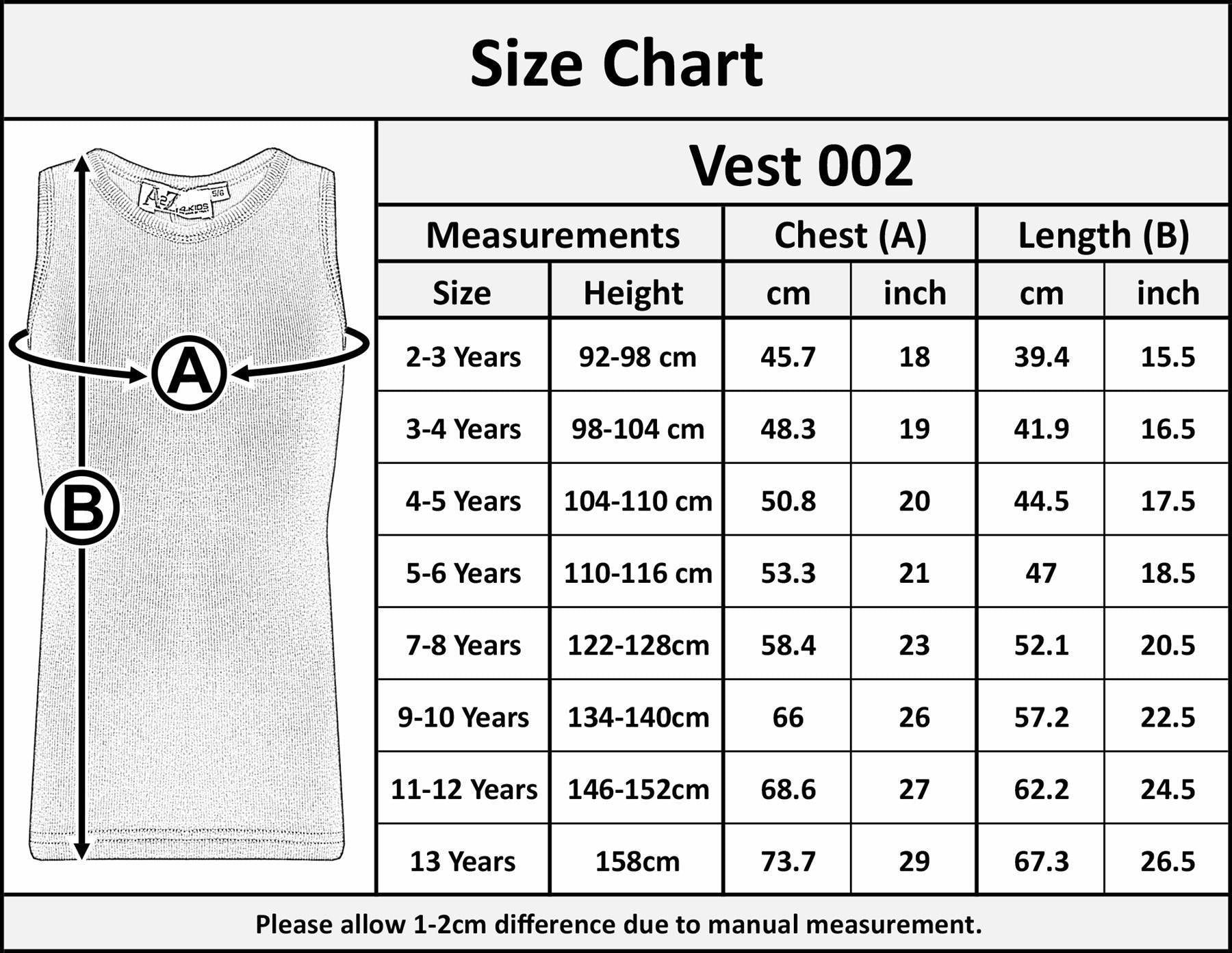 Kids Girls Ribbed Vest Top 100% Thick Cotton Fashion Tank Tops T Shirt 2-13 Year