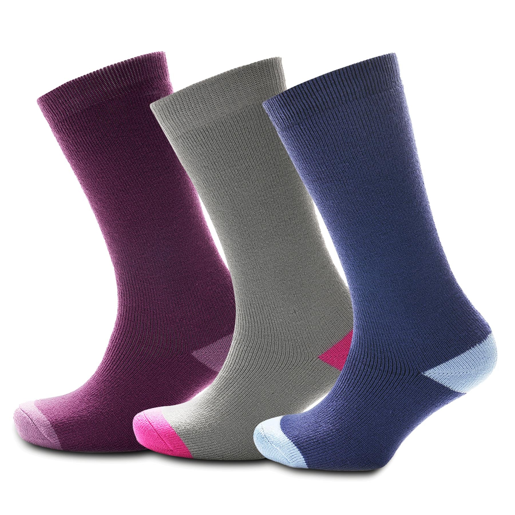 A2Z 3 Pack Ladies Wellington Boot Socks Calf High Comfortable Women Socks 4-7