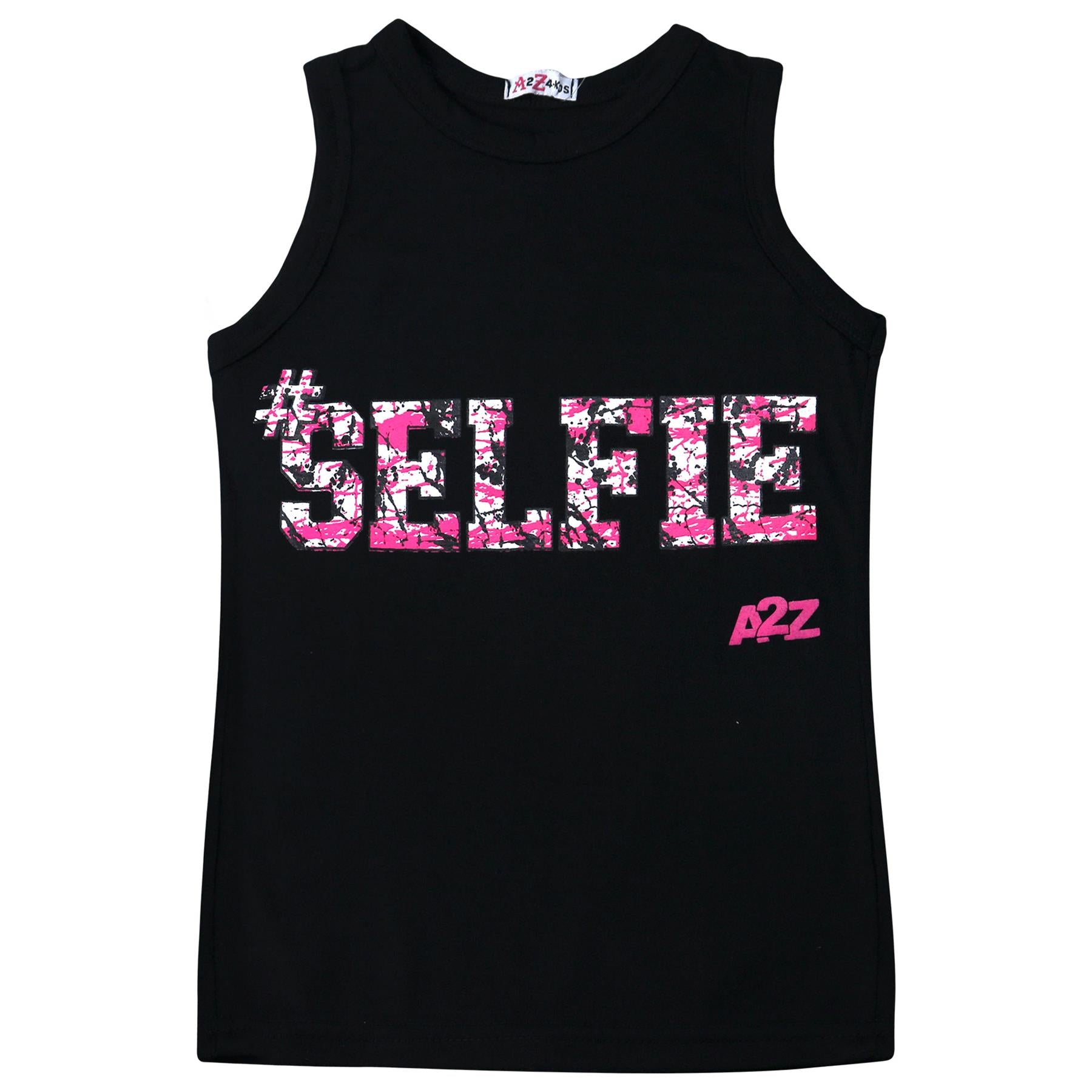 Kids Girls Selfie Splash Vest Top Trendy Fashion Tank Tops T Shirt 5-13 Years