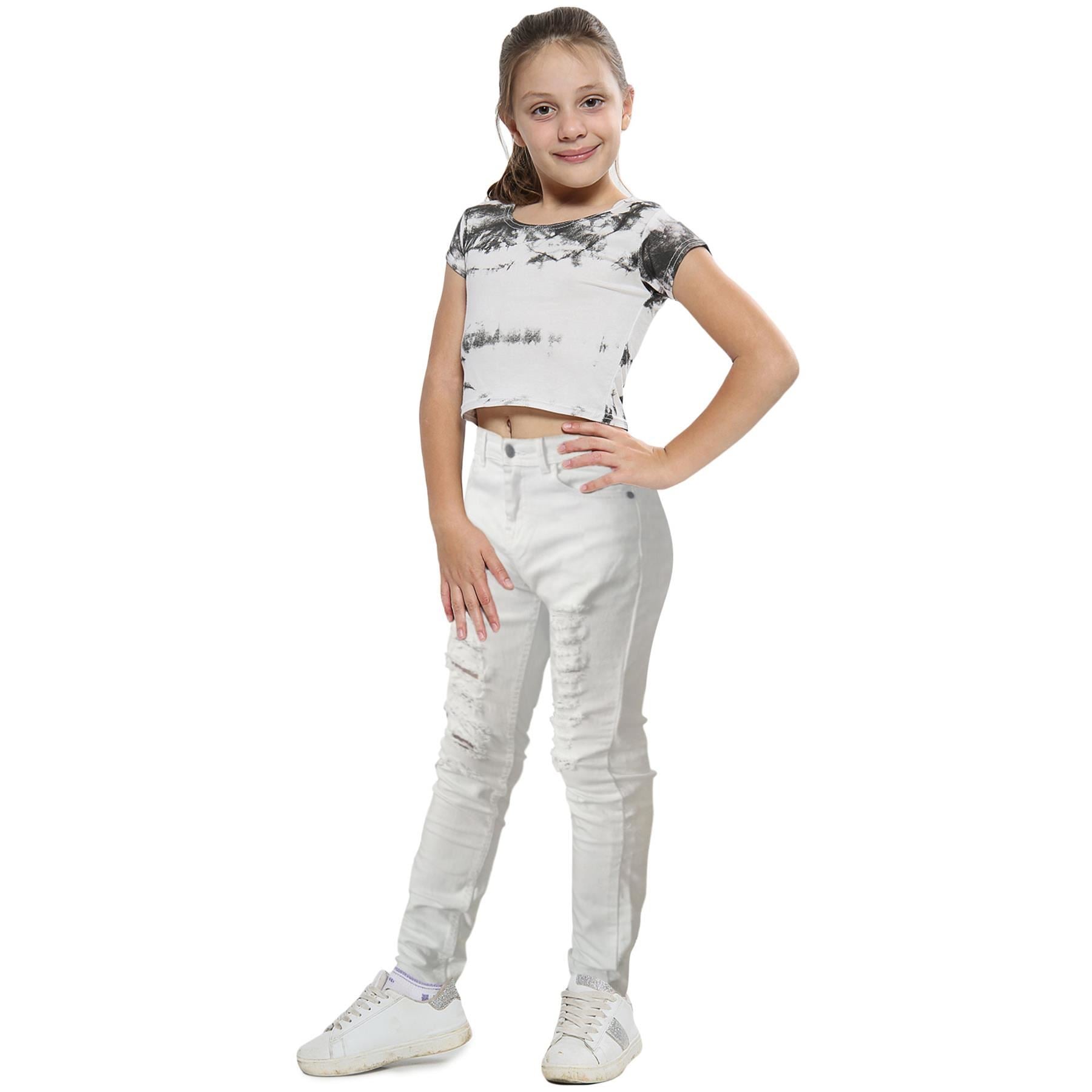 A2Z 4 Kids Jeans Lightweight Denim Ripped Skinny Stretch Comfort Jeans Pants