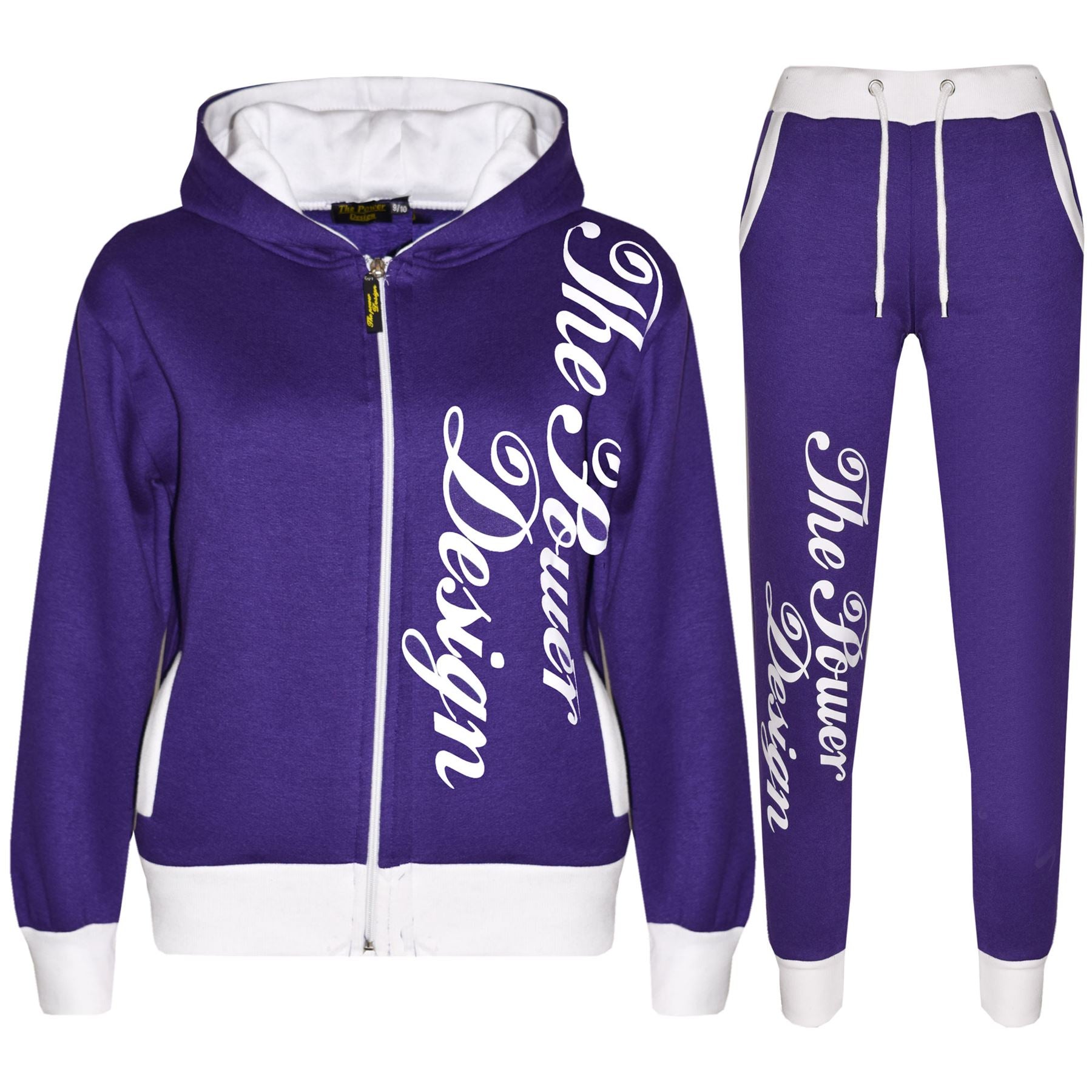 Kids Girls The Power Design Jogger Purple Tracksuit