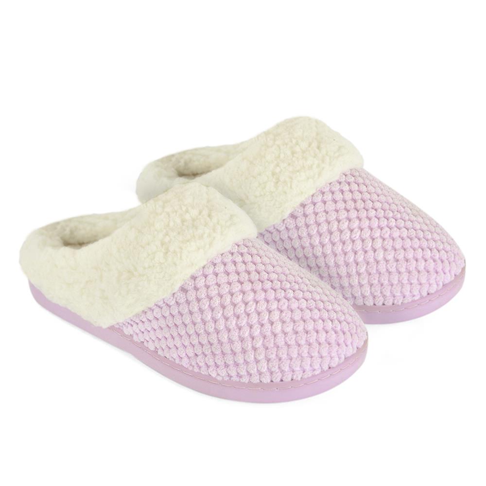 Women Slippers Winter Warm Waffle Memory Foam Comfortable Non-Slip Mule Slipper