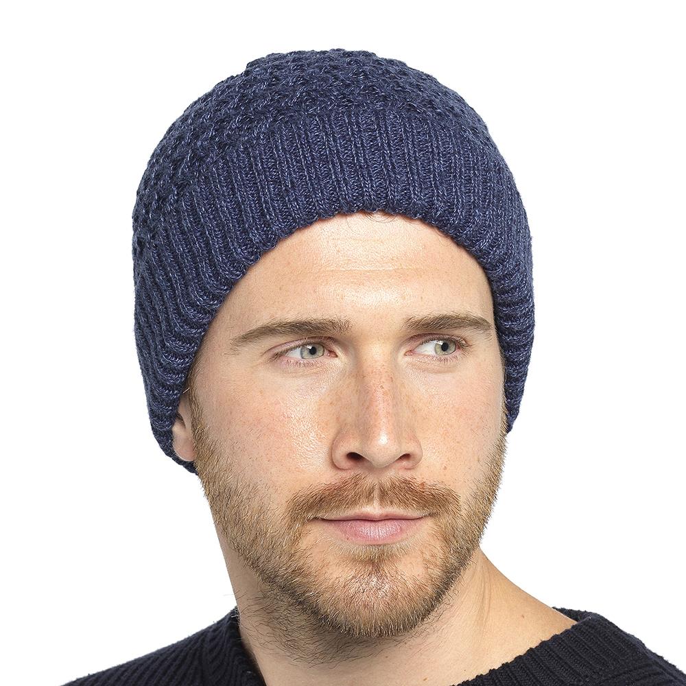 A2Z Mens Hat 2 Pack Cable Knitted Beanies Winter Thermal Hats Fleece Lining Caps