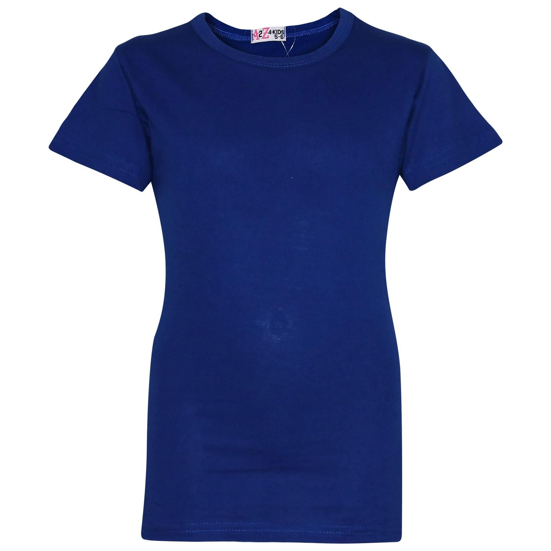 Girls 100% Cotton Plain School T Shirt