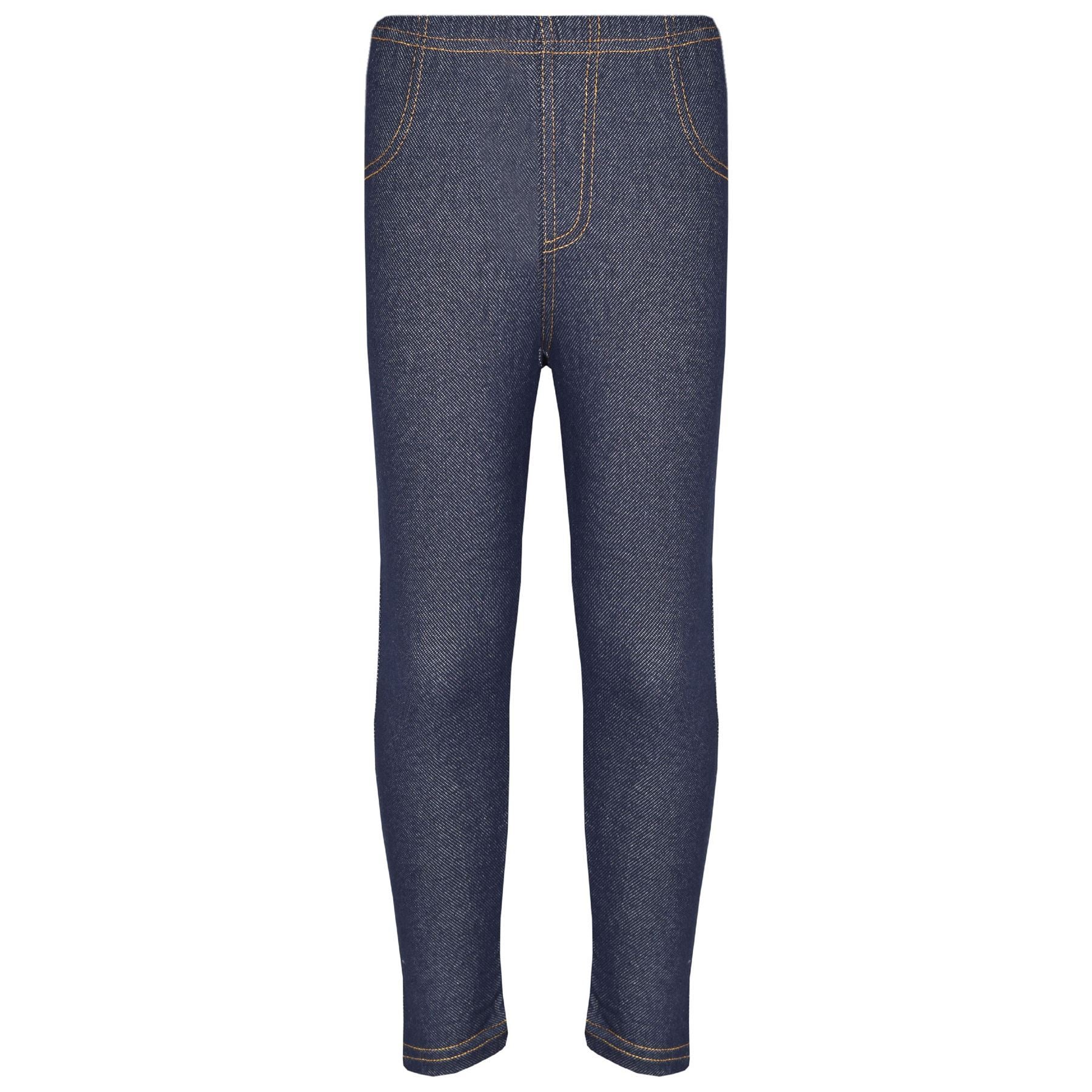 Kids Girls Stretchy Jeggings Black Denim Jeans Pants Leggings Trousers 2-13 Year