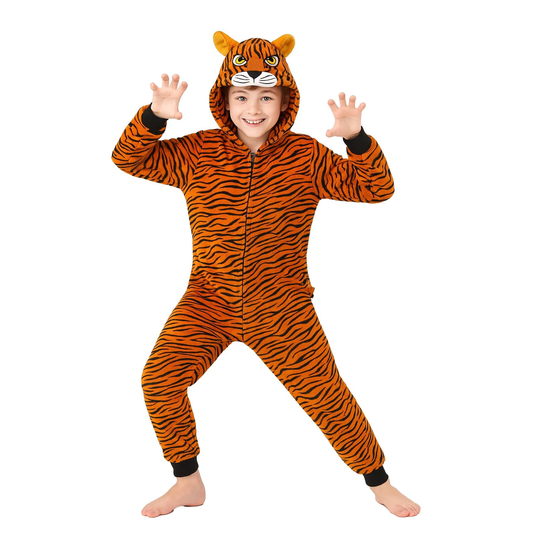 Kids Girls Boys A2Z Onesie One Piece Soft Fluffy Tiger World Book Day Costume