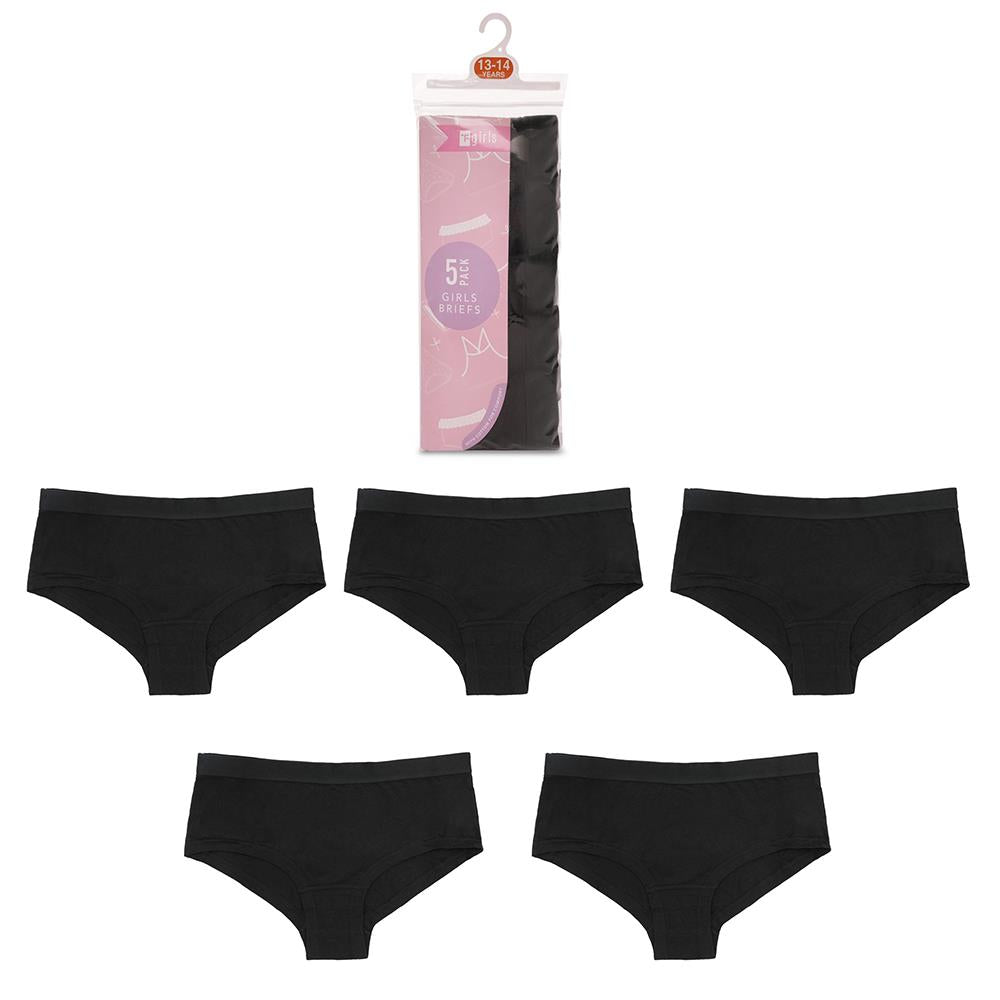 A2Z 4 Kids Girls Plain Hipster Shorts Pack Of 5 Adjustable Waist Knickers 9-16