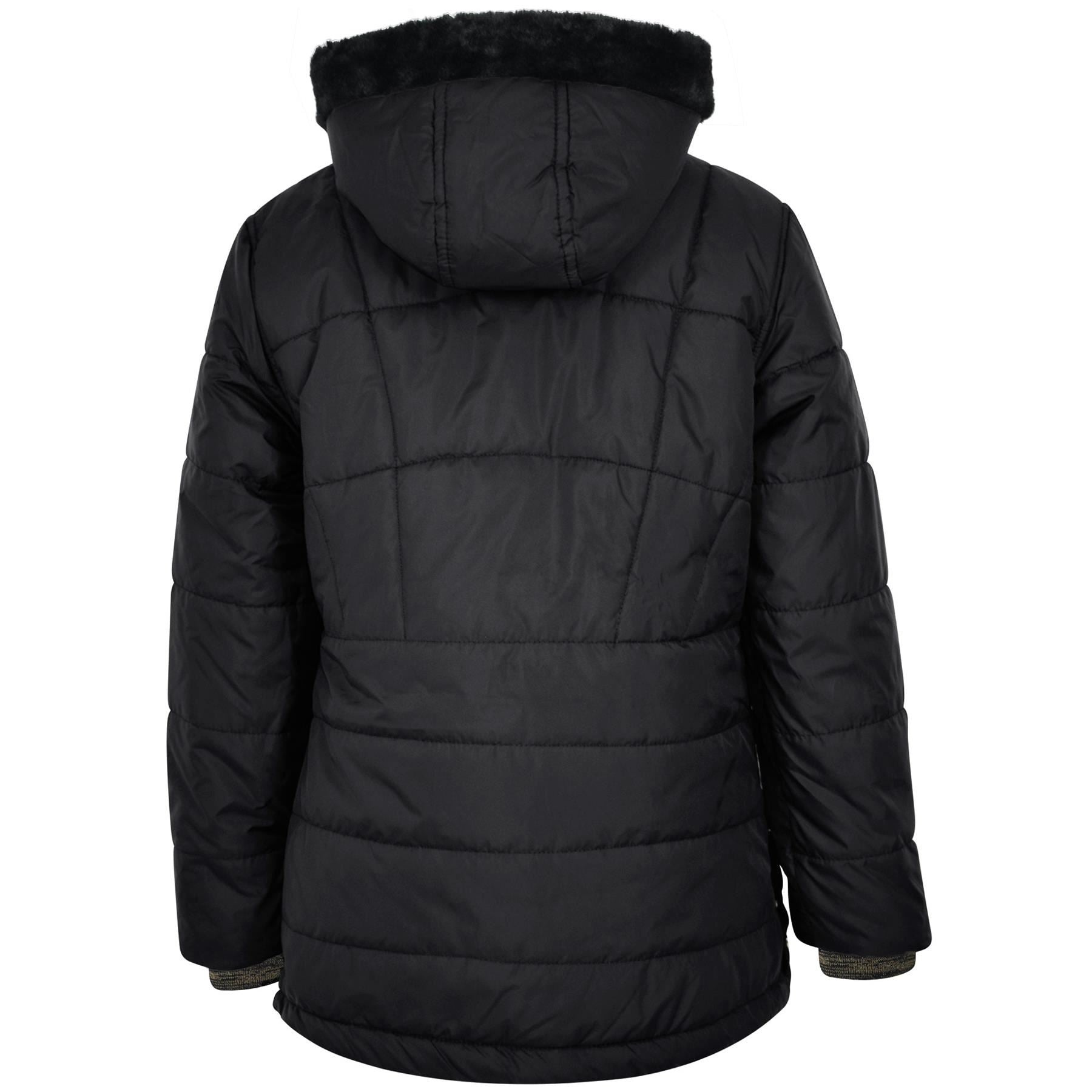 Kids Girls Longline Fashion Black Padded Casual Jacket - Kids Clothing Store