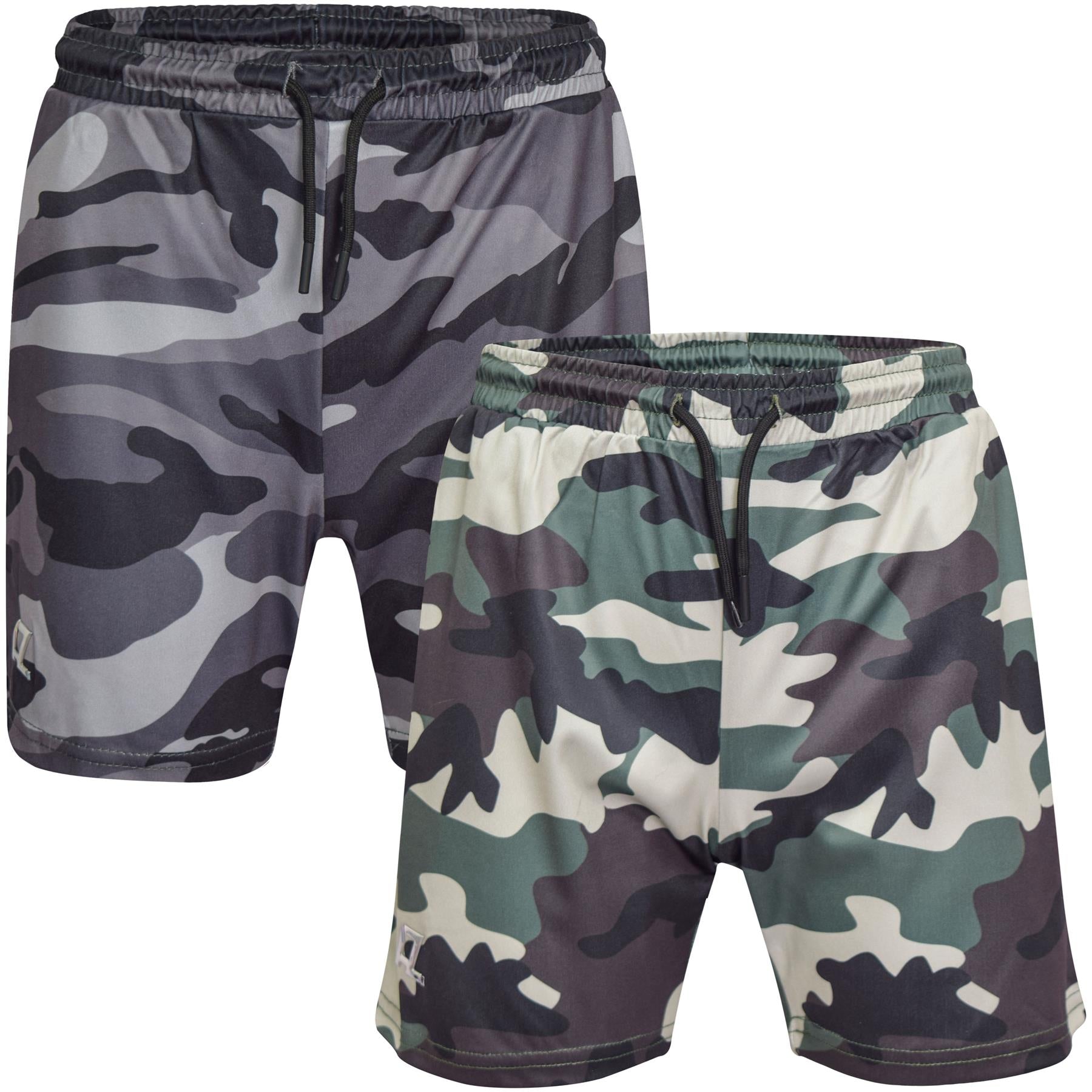 Kids Boys Active PE Shorts Camouflage Sports Footbal Summer Stretchy Short 3-14